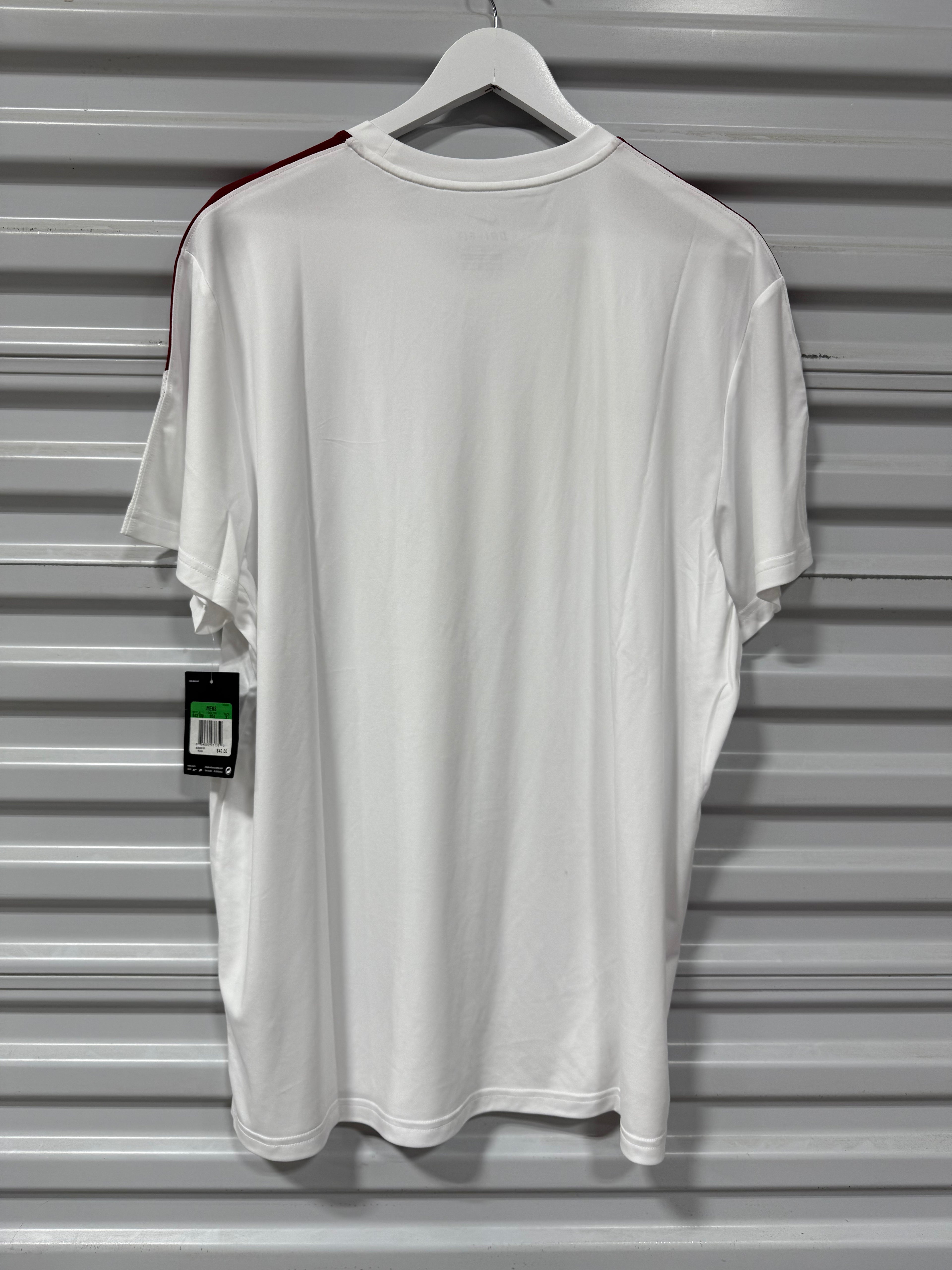 Nike Dri Fit T-Shirt White/Crimson Sz XL