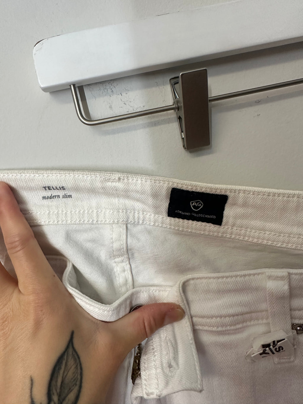 Adriano Goldschmied "Tellis Modern Slim" white jeans men's sz 40