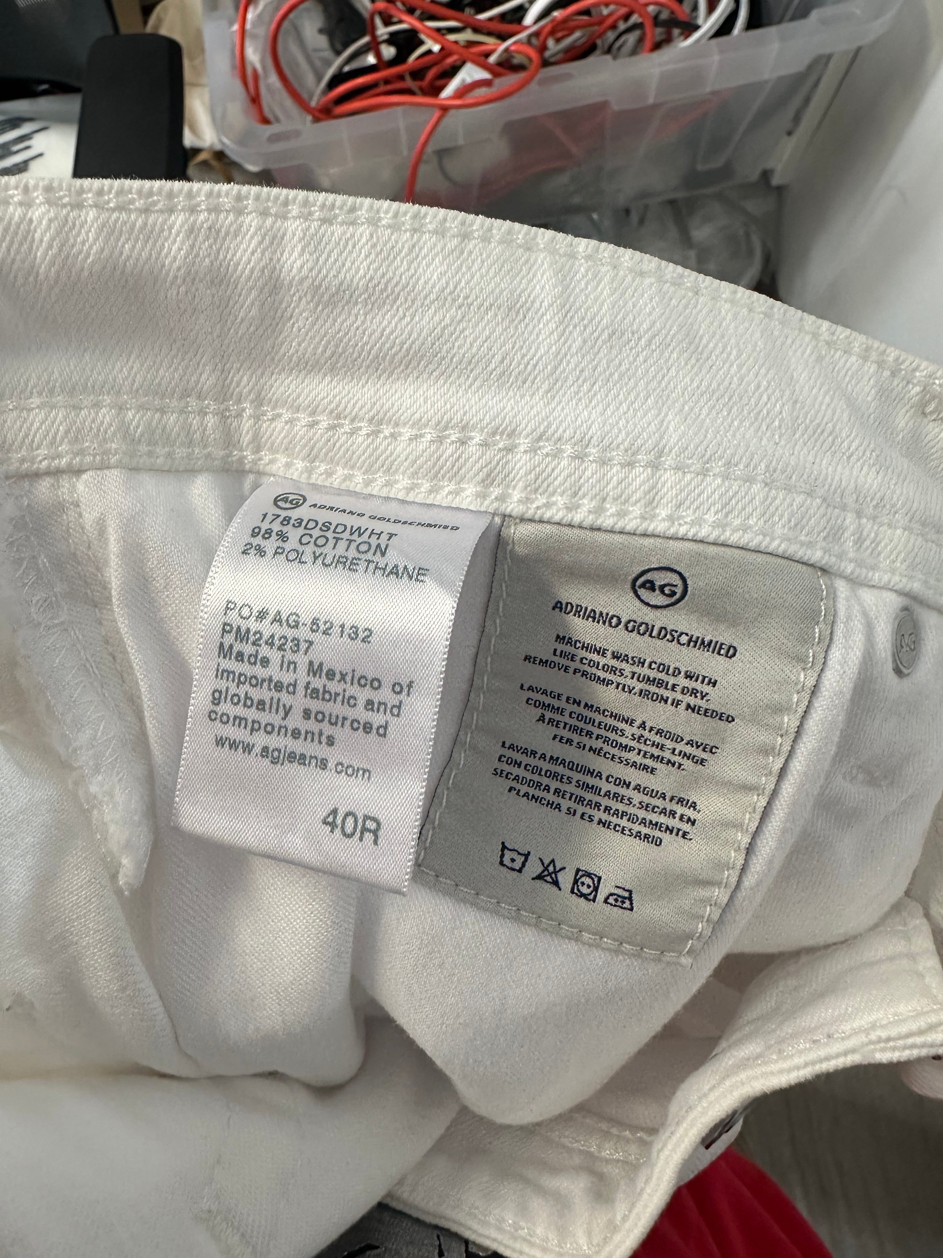 Adriano Goldschmied "Tellis Modern Slim" white jeans men's sz 40
