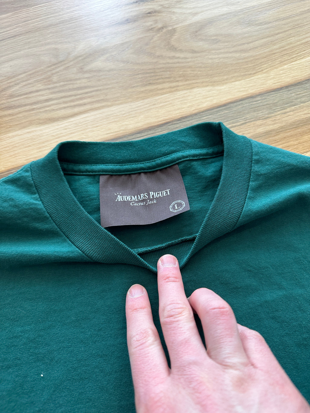 Travis Scott CJ x Audemars Piguet Watch Face Tee Green Sz L