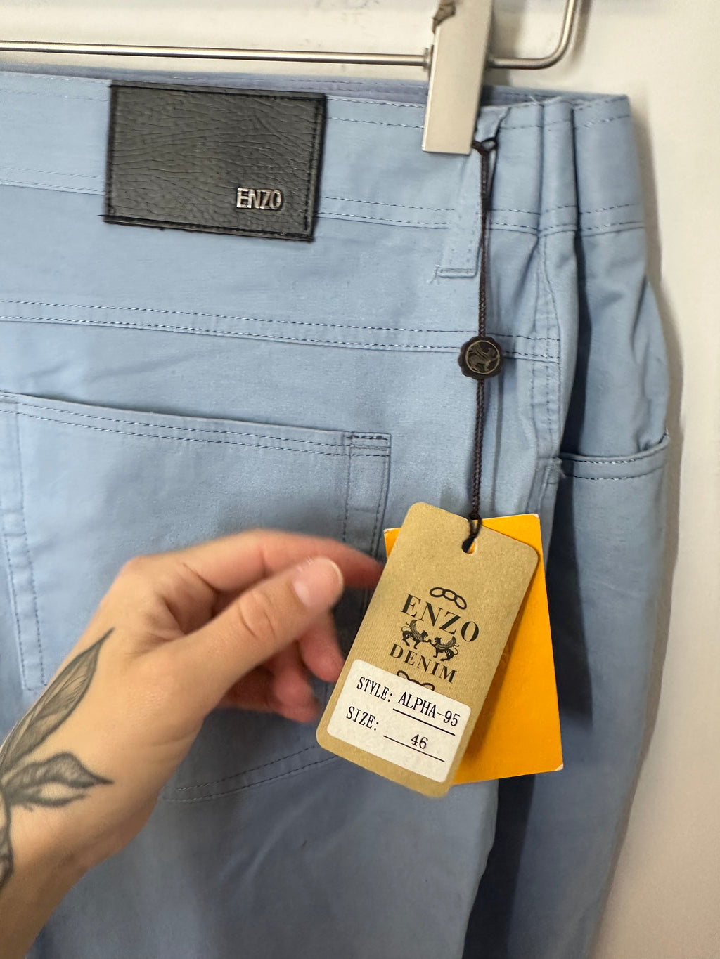 NEW Enzo Tovare light blue jeans men's sz 46