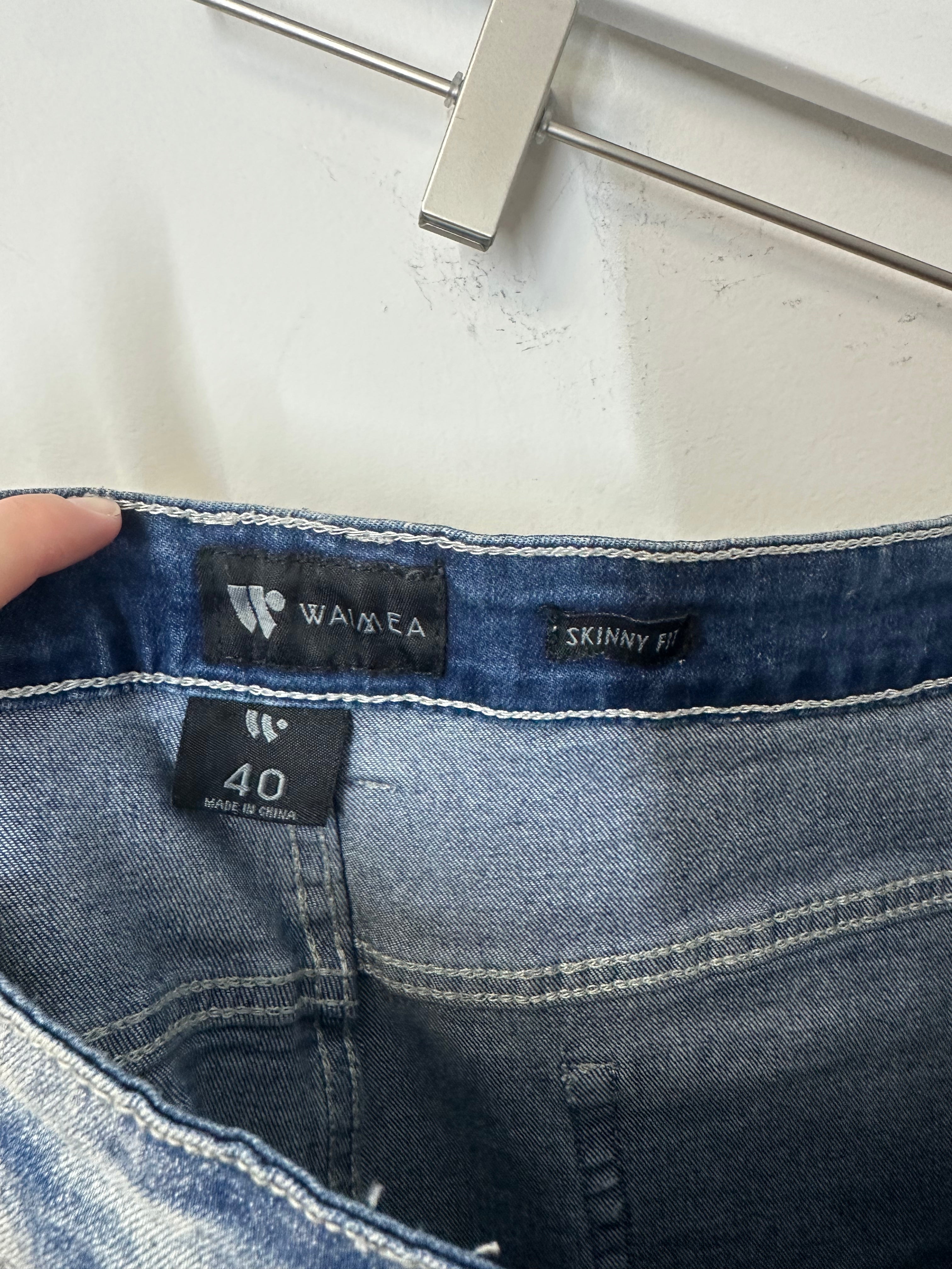 Waimea blue distressed skinny jeans men's sz 40