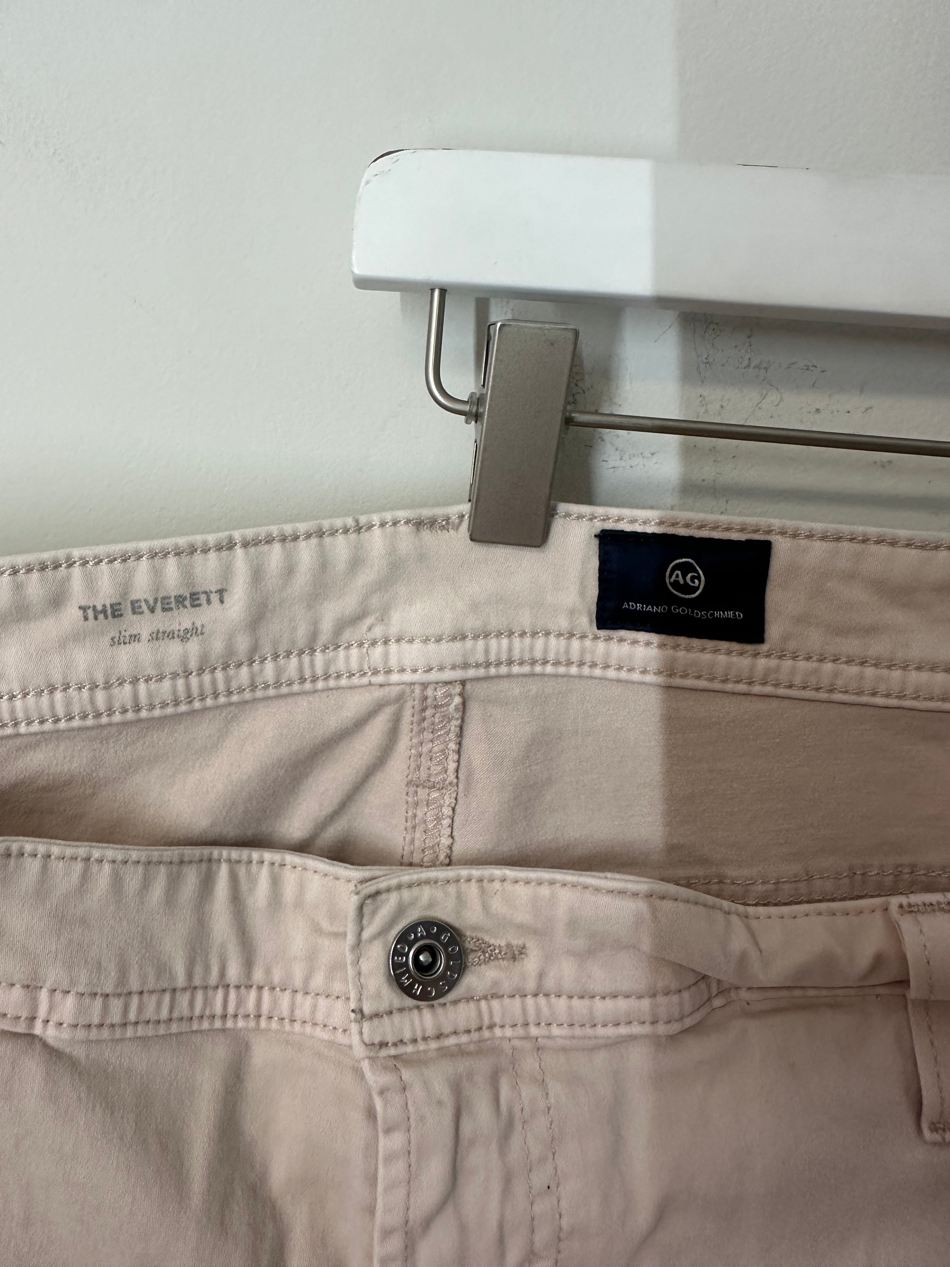 Adriano Goldschmied "The Everett" slim straight pants in pink men's sz 40x34