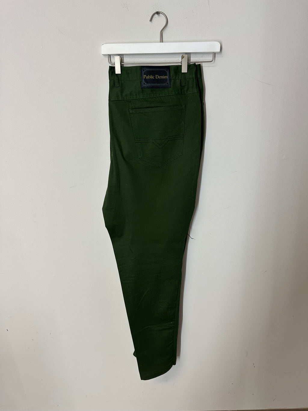 Public Denim olive green skinny leg pants men's sz 44