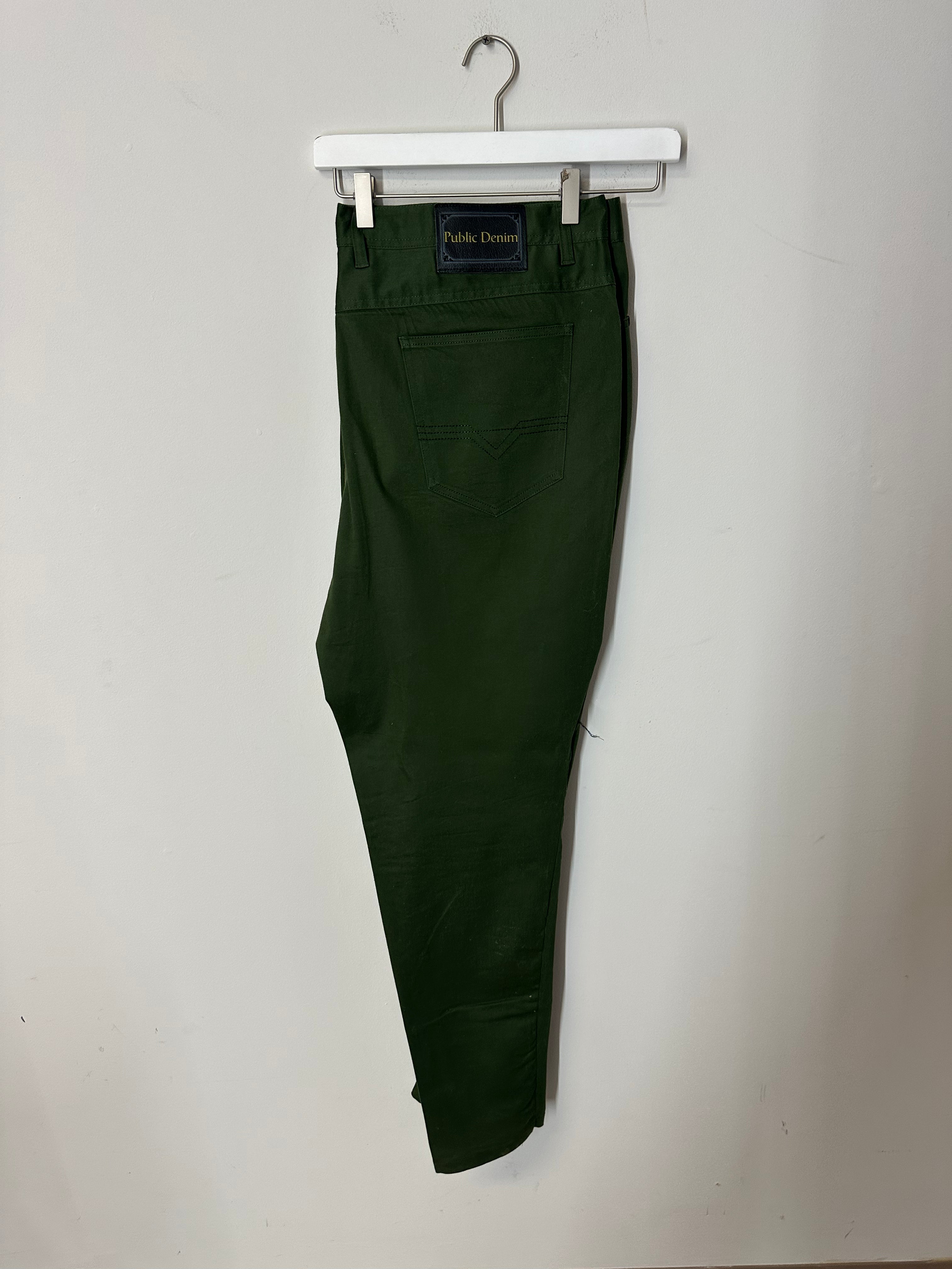 Public Denim olive green skinny leg pants men's sz 44