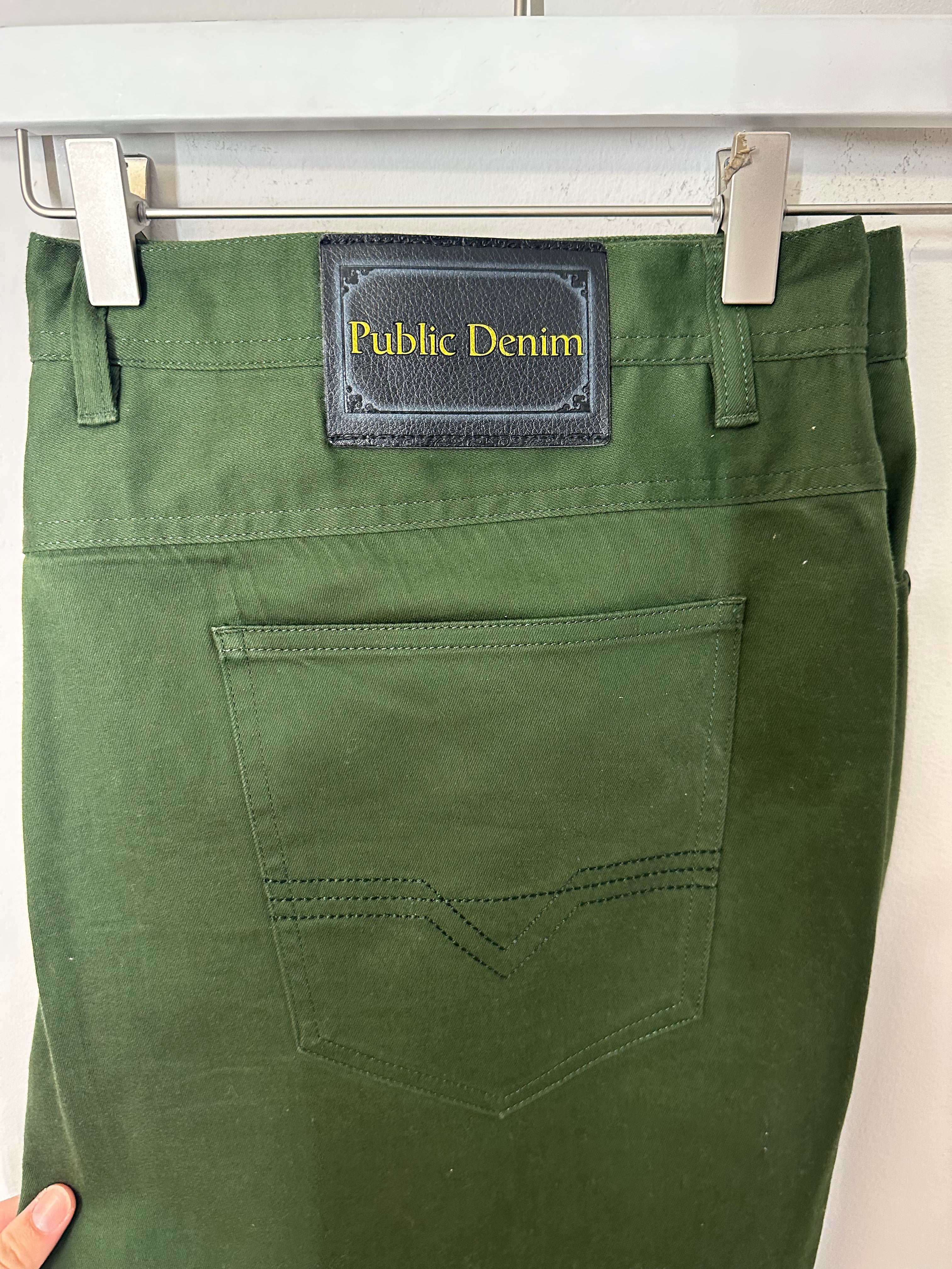 Public Denim olive green skinny leg pants men's sz 44