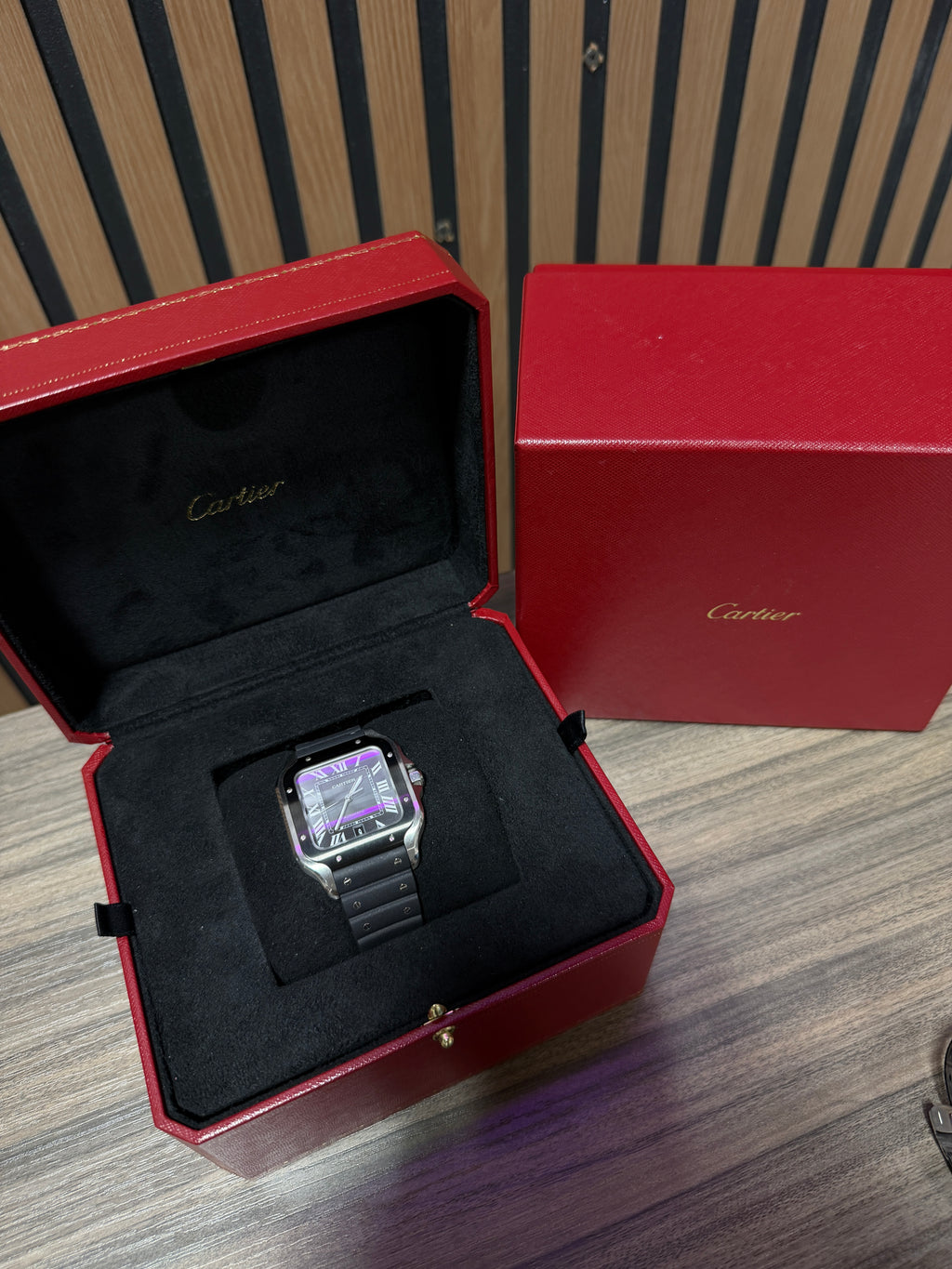 Cartier Santos Large 39.8mm WSSA0037 Gray Dial Ceramic Bezel