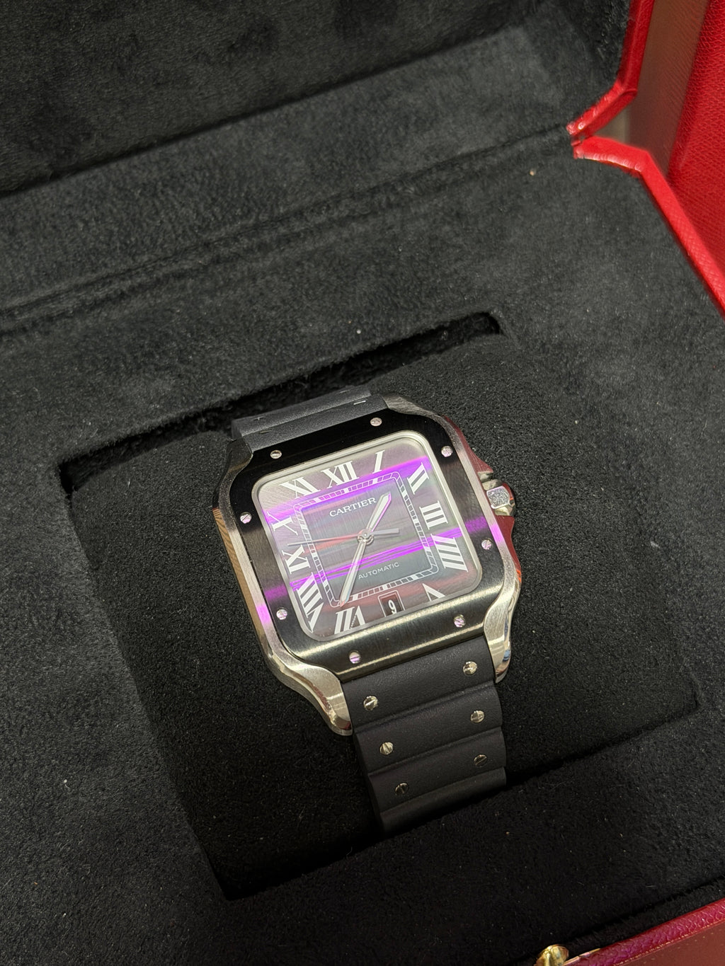 Cartier Santos Large 39.8mm WSSA0037 Gray Dial Ceramic Bezel