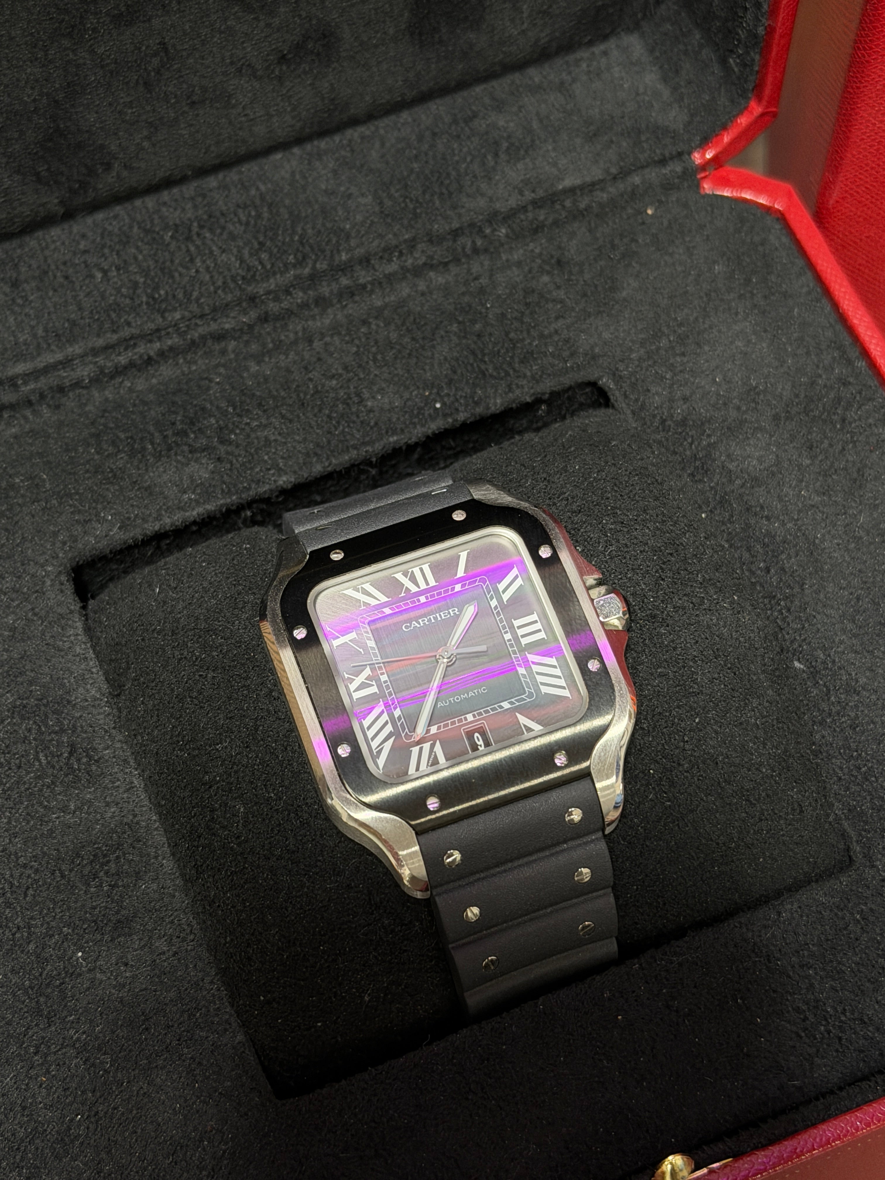 Cartier Santos Large 39.8mm WSSA0037 Gray Dial Ceramic Bezel