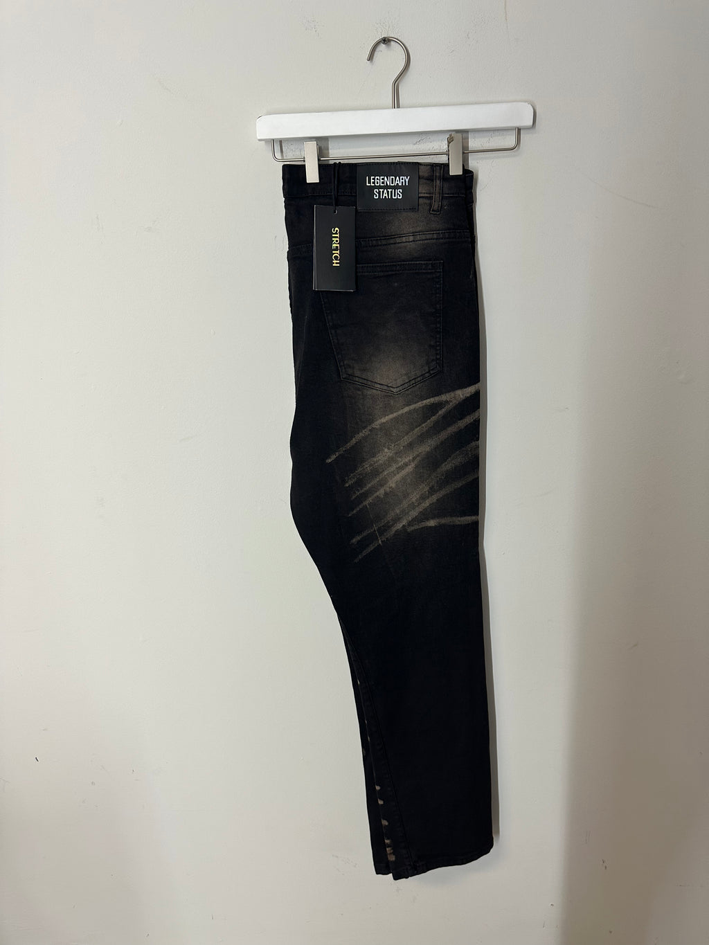 NEW Legendary Status men's black faded stacked denim jeans sz 40