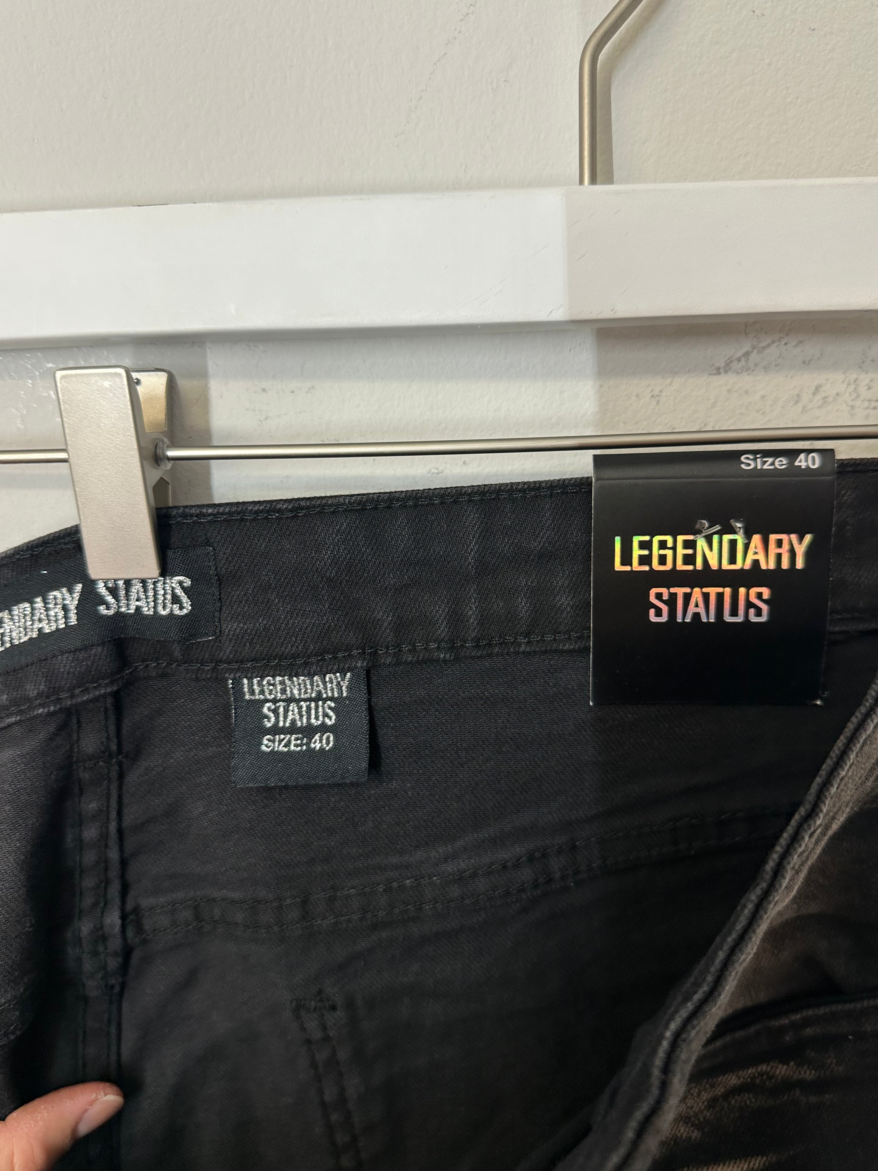 NEW Legendary Status men's black faded stacked denim jeans sz 40