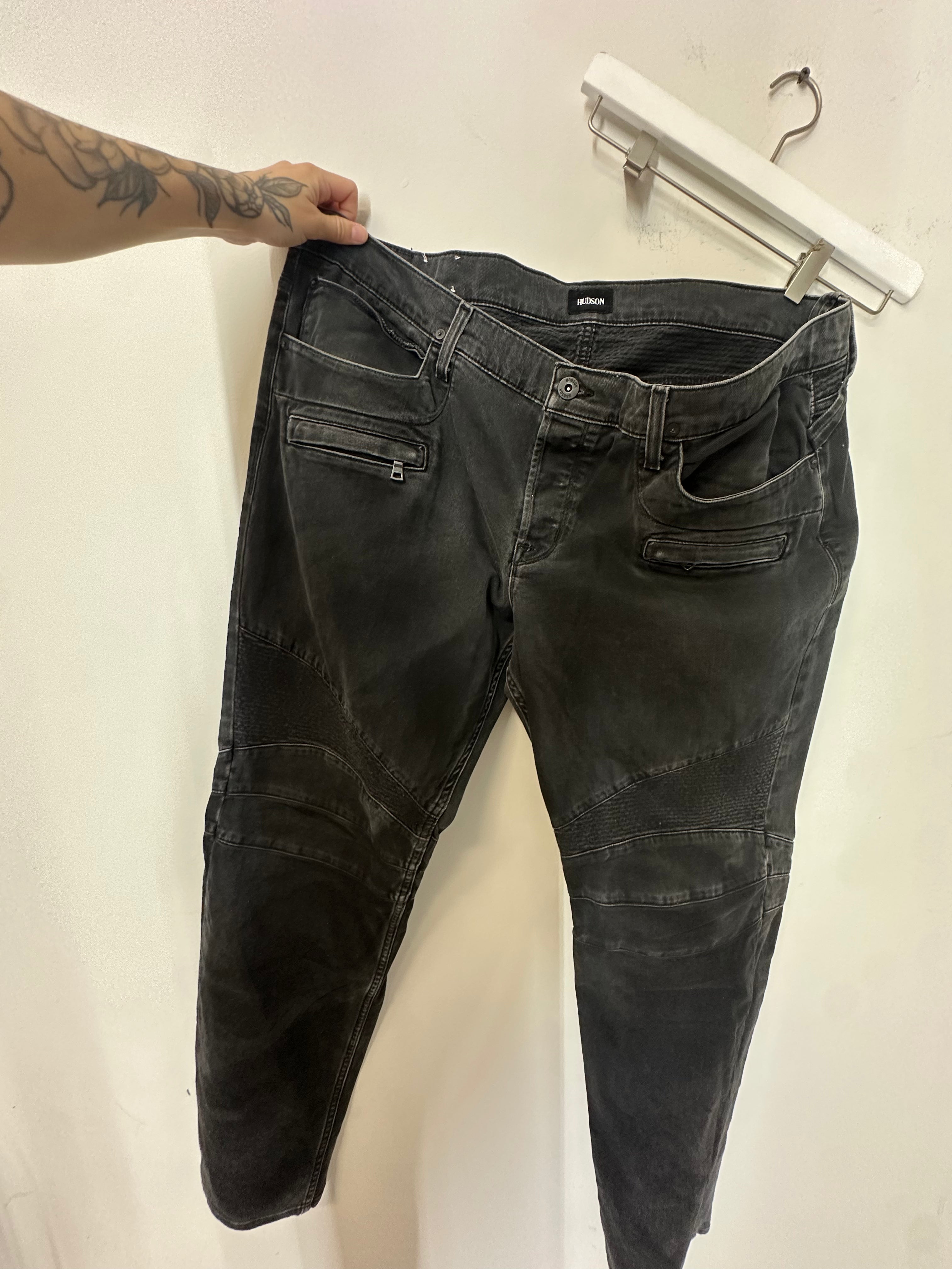 Hudson Men's Blinder Skinny Biker Moto Jeans sz 40