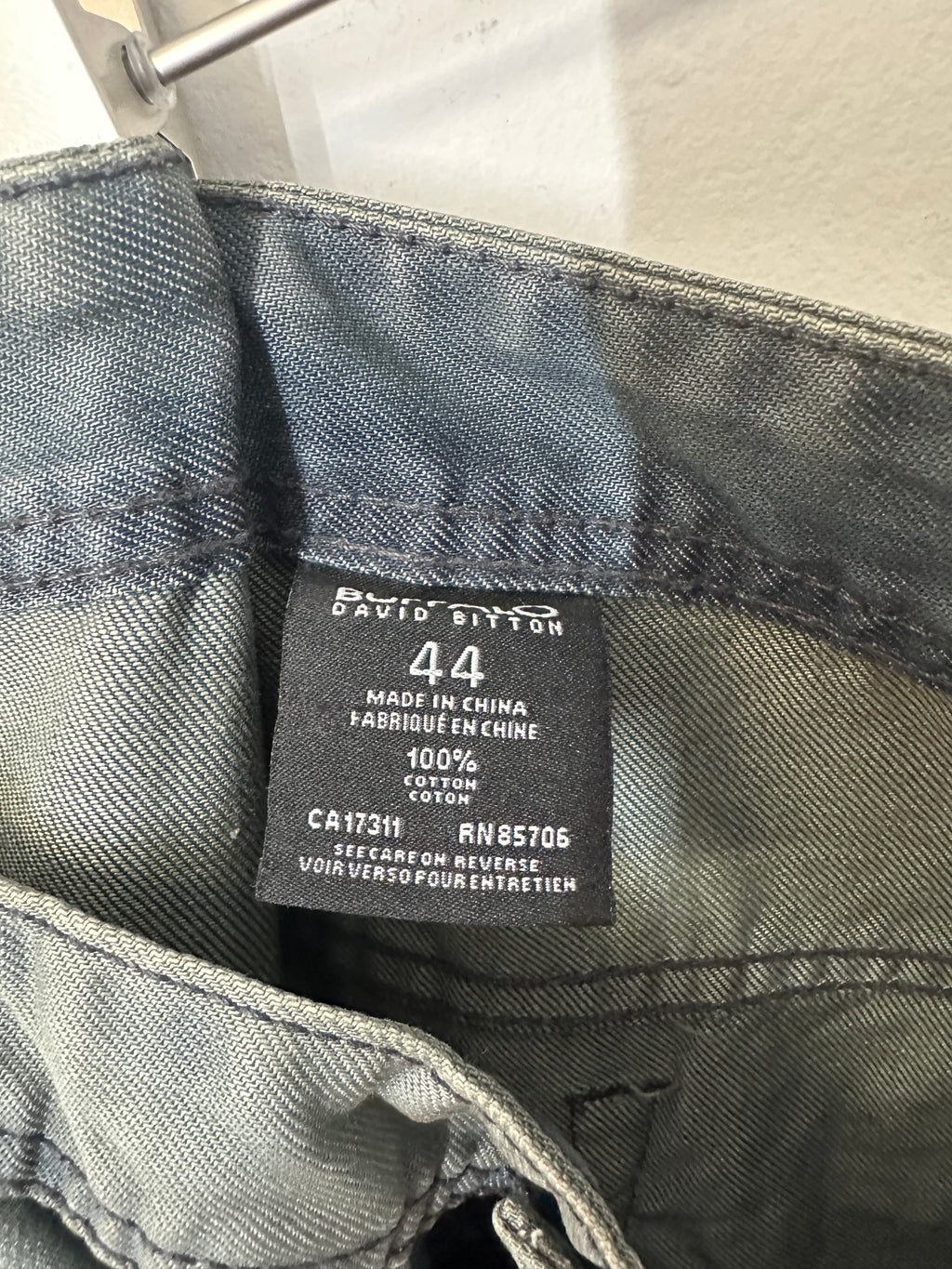 Buffalo David Bitton blue-grey acid-washed stretch denim jeans men's sz 44