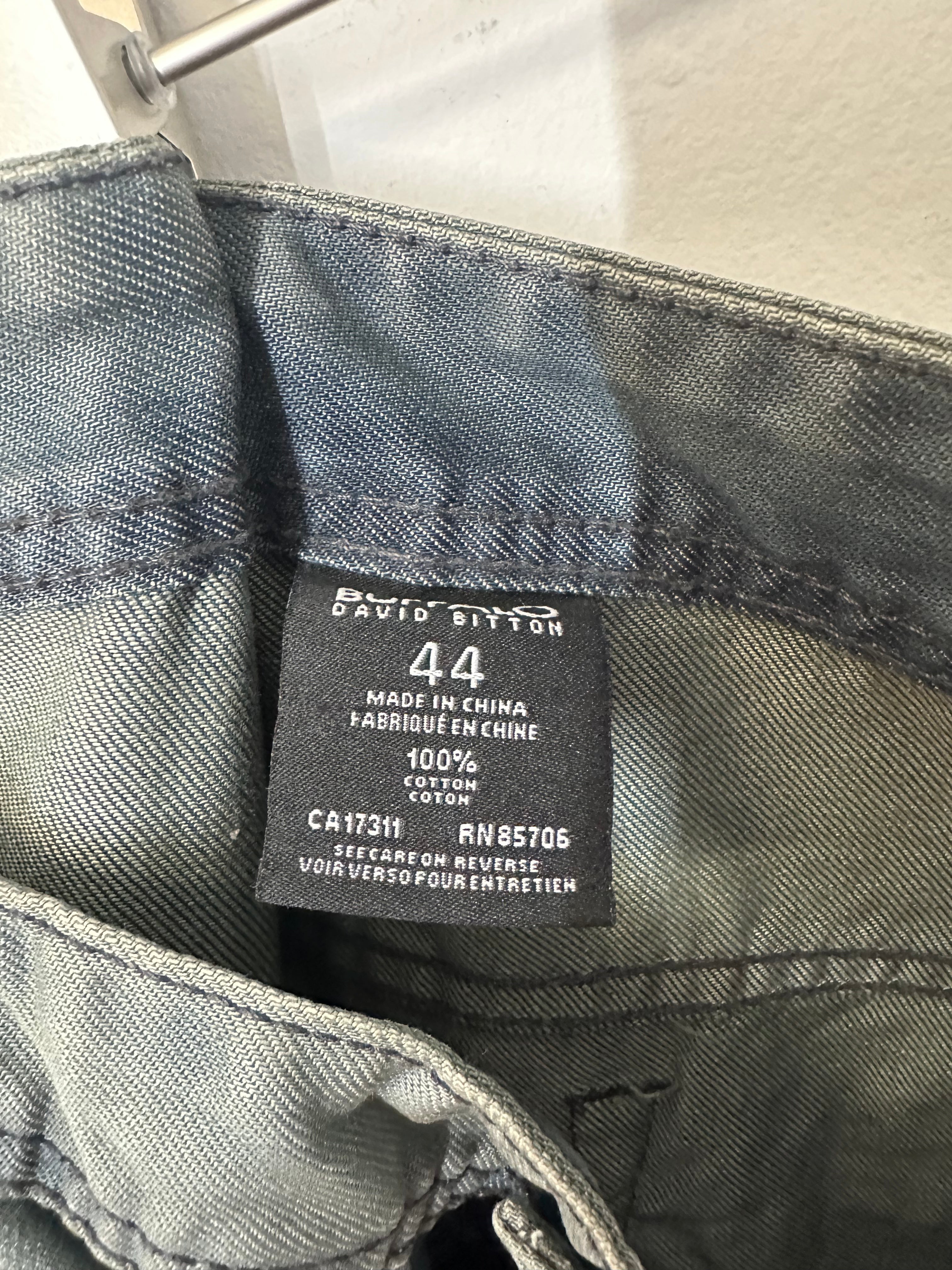 Buffalo David Bitton blue-grey acid-washed stretch denim jeans men's sz 44
