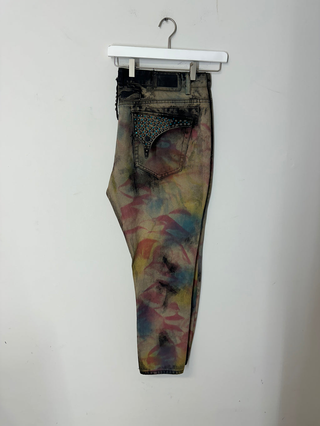 Robin's Jean tie-dye jeans with studded crystal embellishments men's sz 42