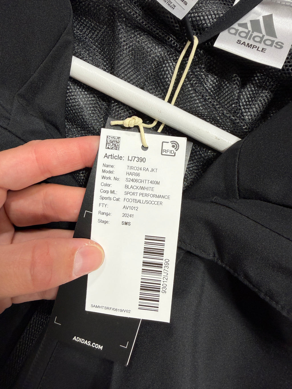 Adidas Tiro 24 Rain Jacket Mens – Black/White