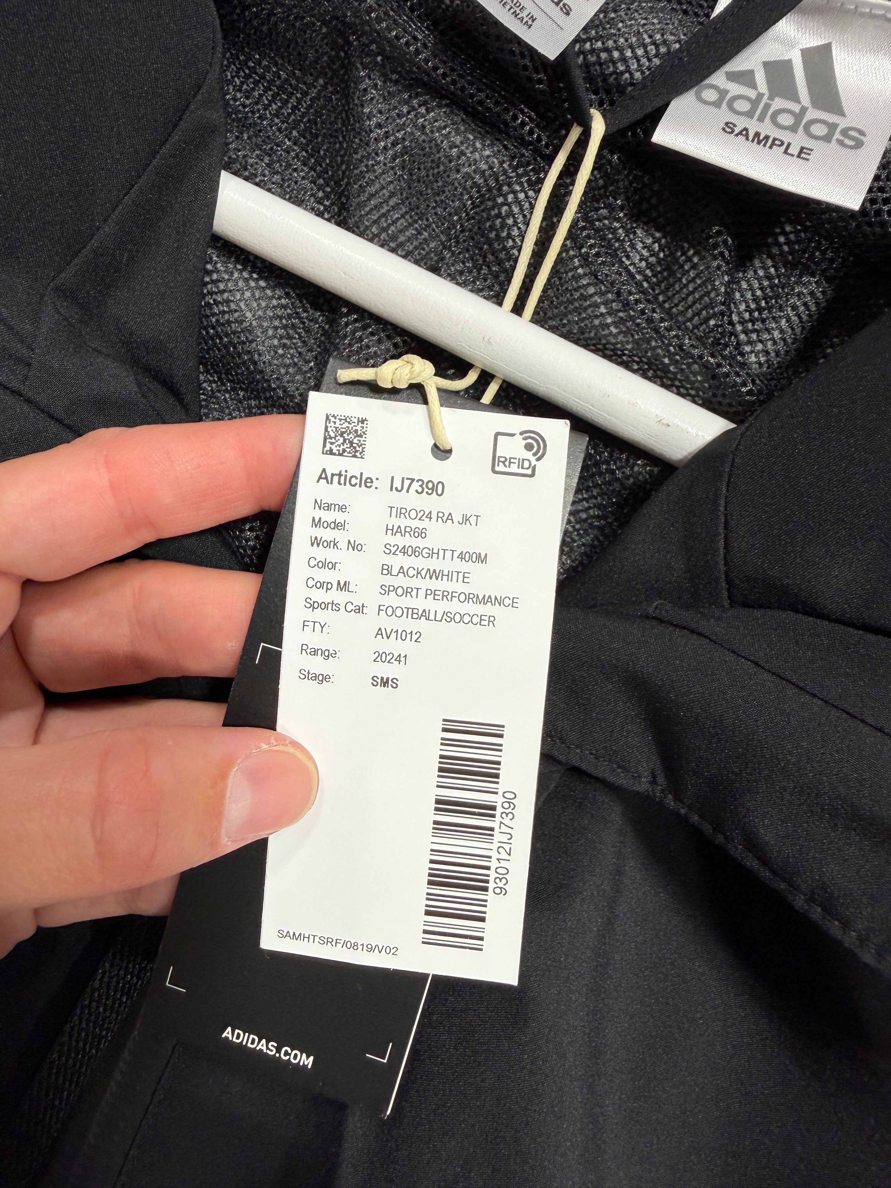 Adidas Tiro 24 Rain Jacket Mens – Black/White