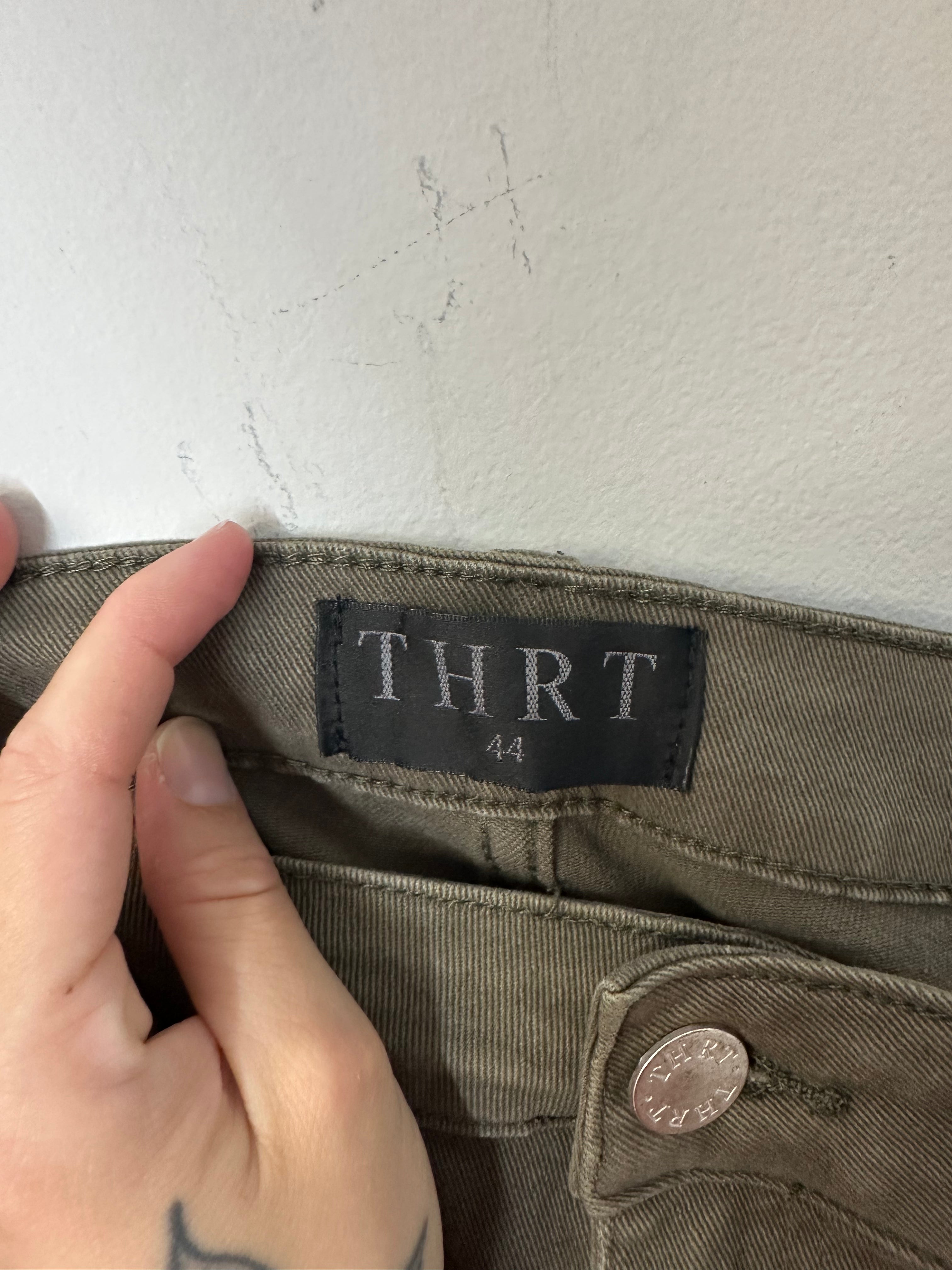 THRT olive green utility cargo pants men's sz 44