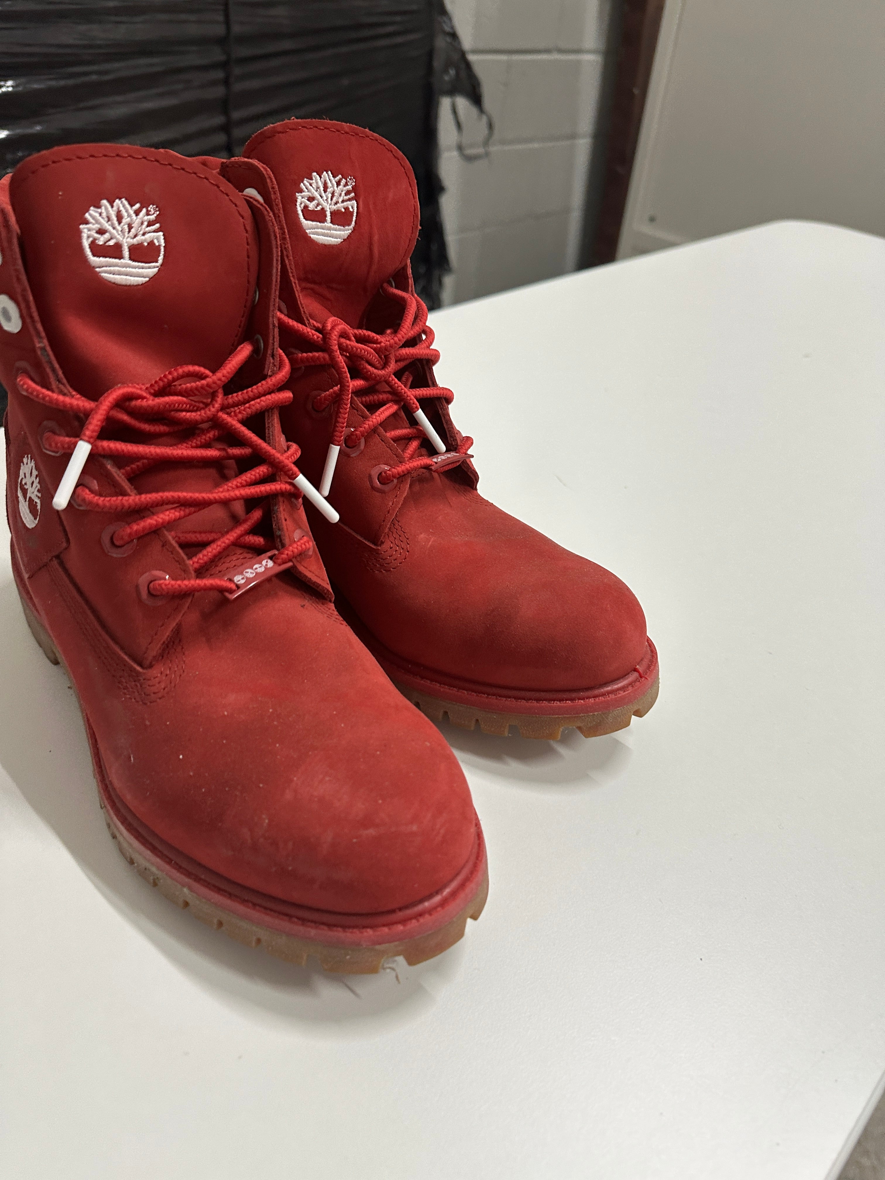 Red Timberland Boots Sz 10.5