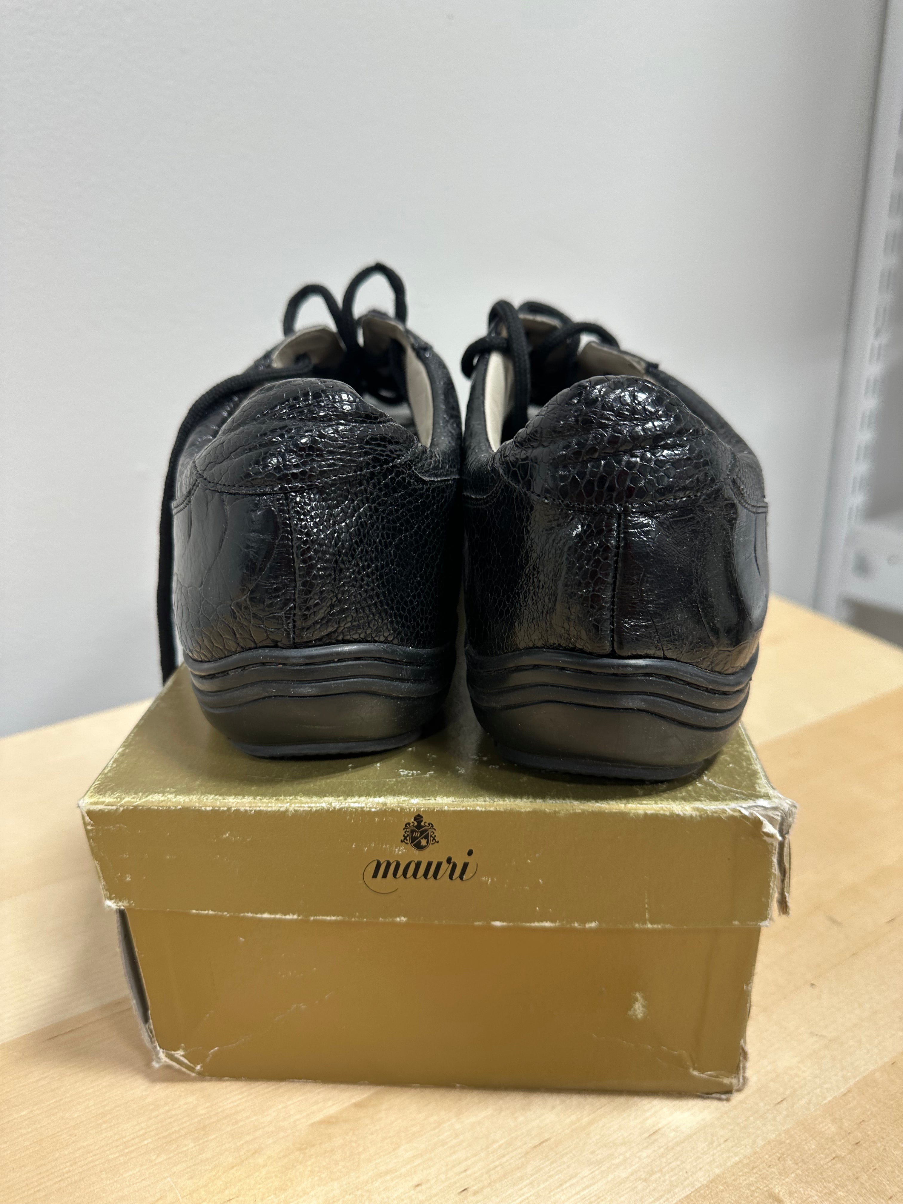 Mauri black exotic leather dress shoes men's sz 13