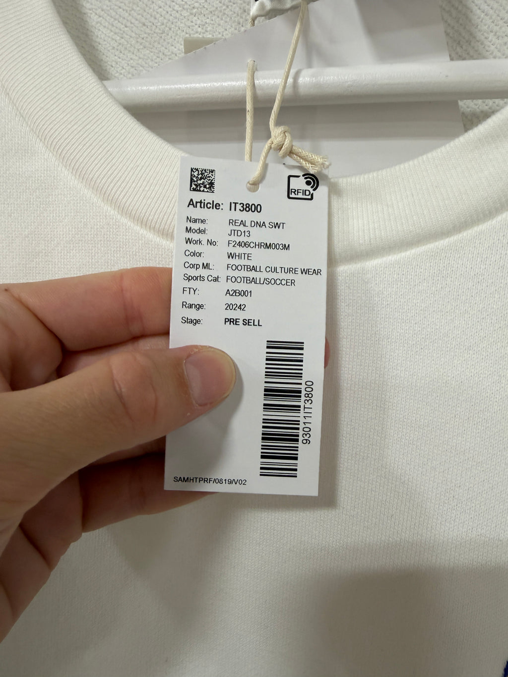 Adidas Real Madrid DNA Crew Sweatshirt – White