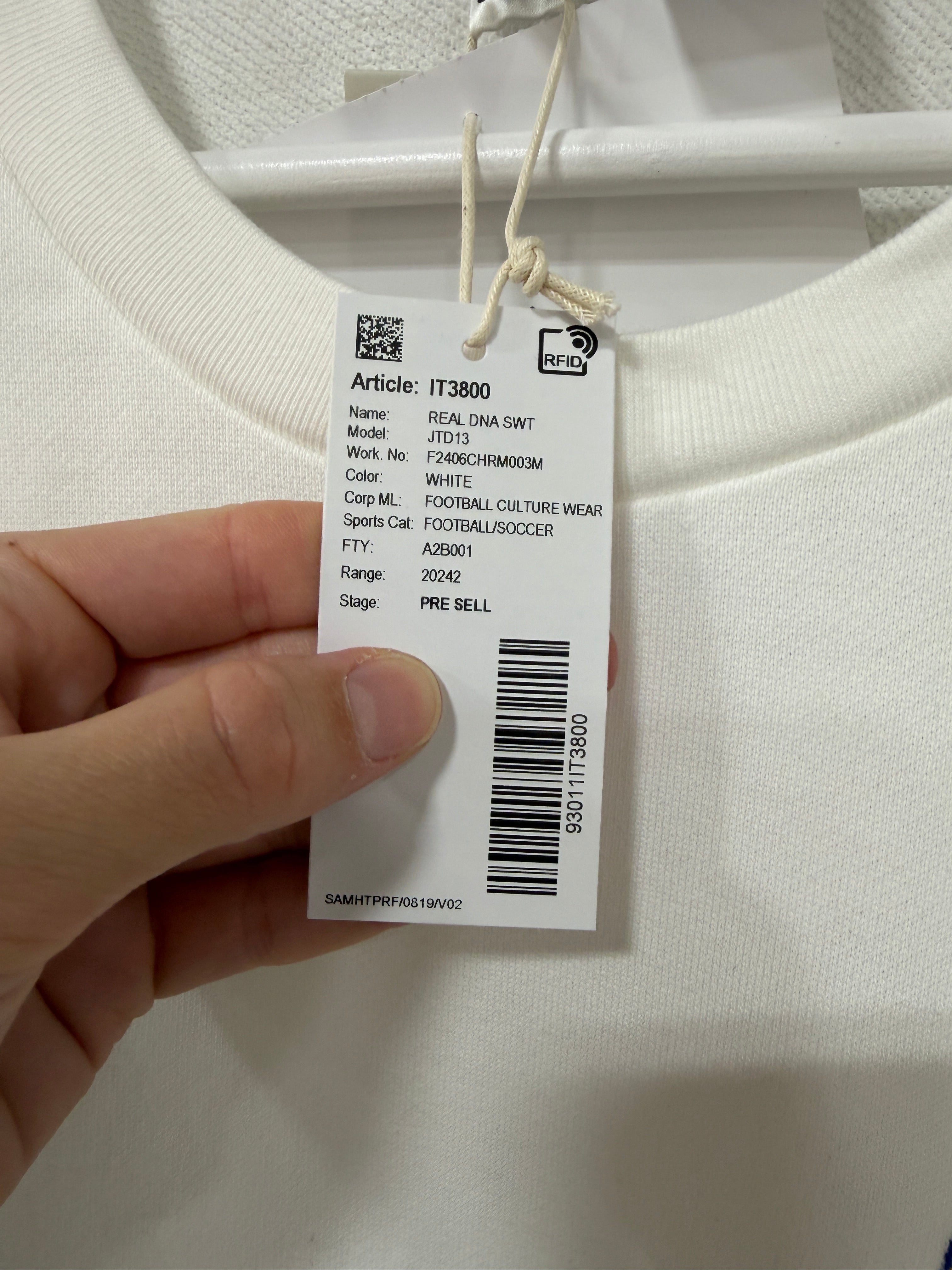 Adidas Real Madrid DNA Crew Sweatshirt – White