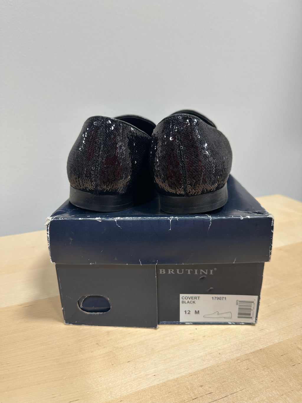 Giorgio Brutiniblack sequin dress loafers men's sz 12