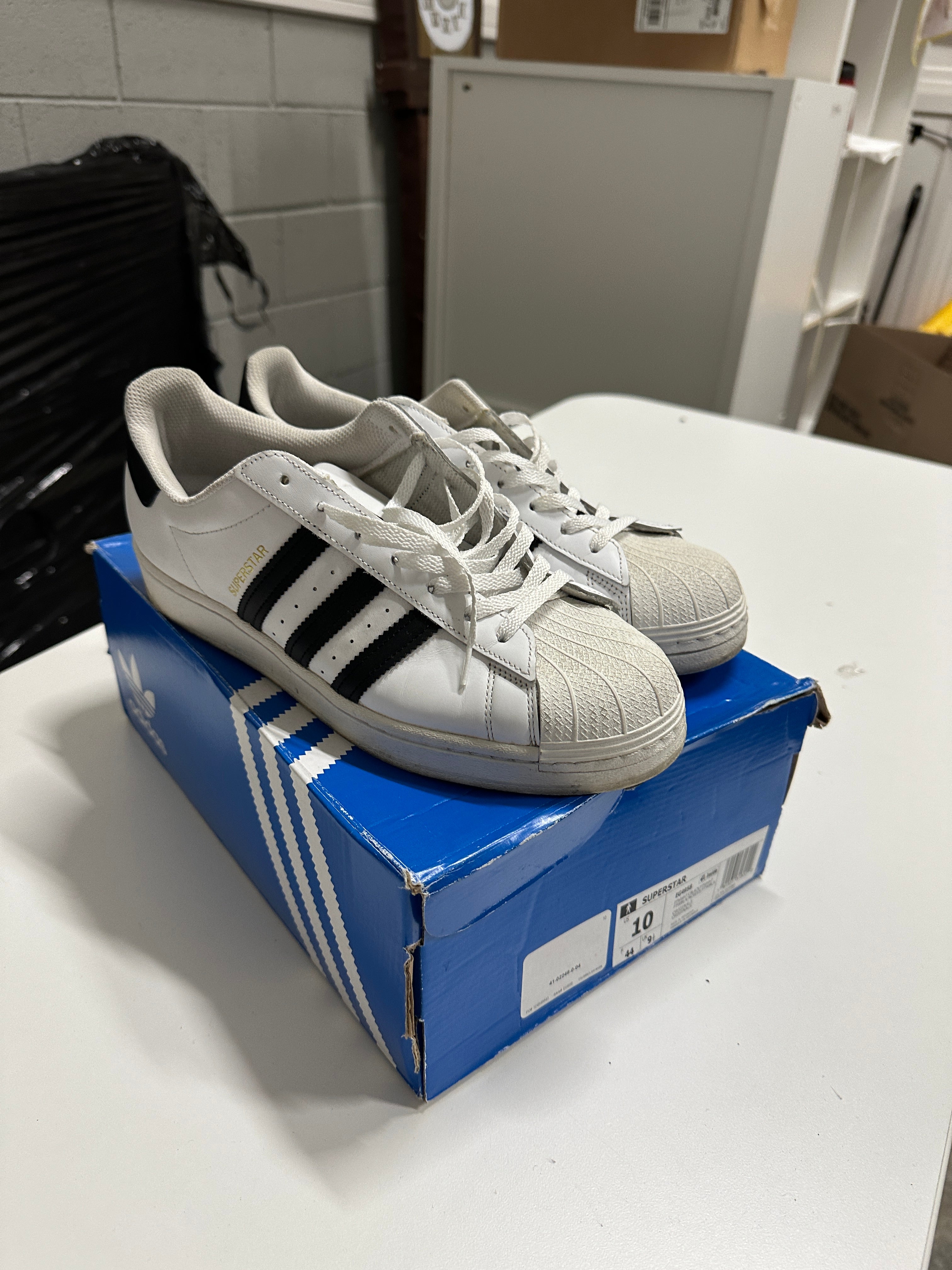 Adidas Superstar White/Black Sz 10