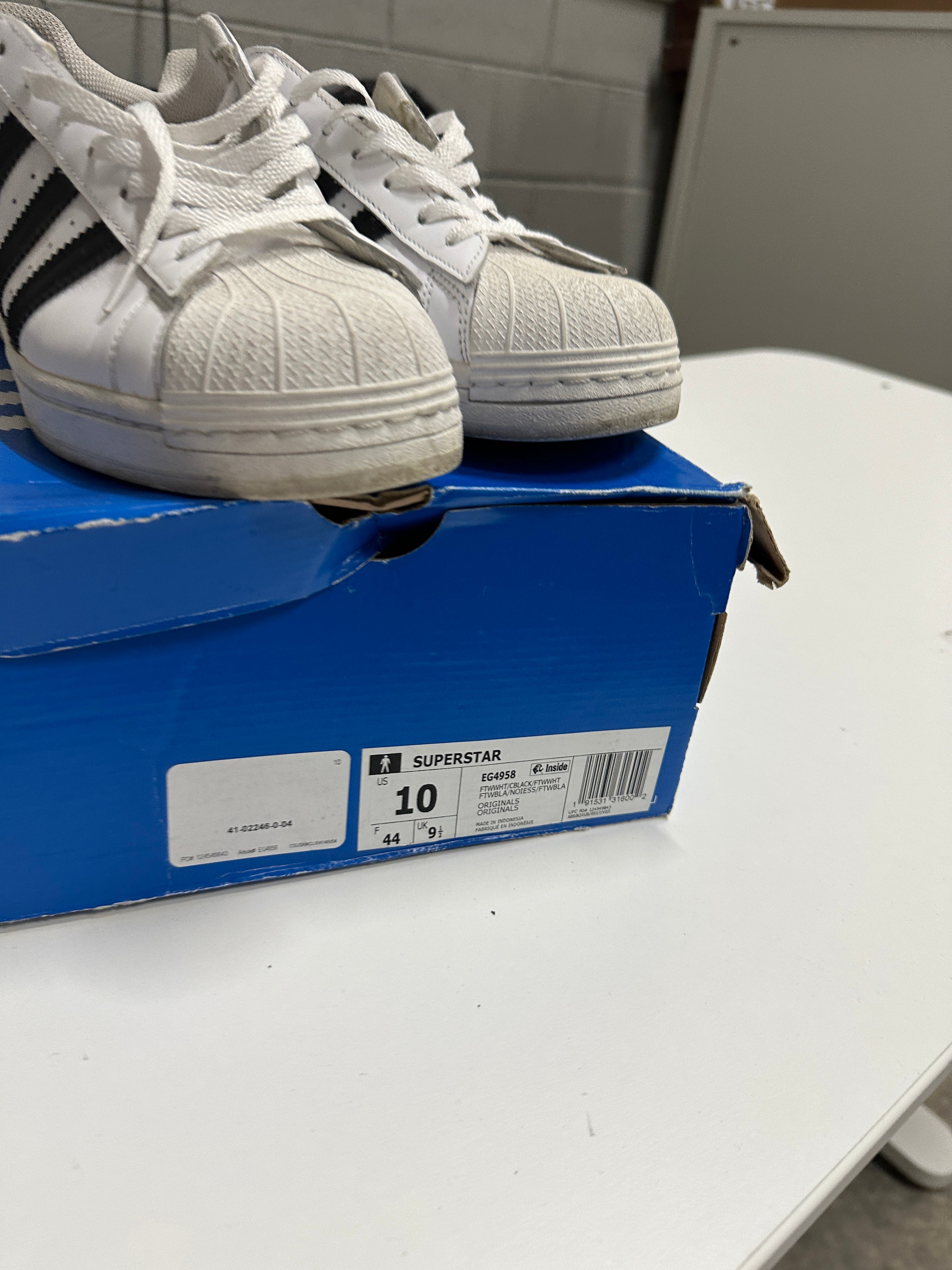 Adidas Superstar White/Black Sz 10