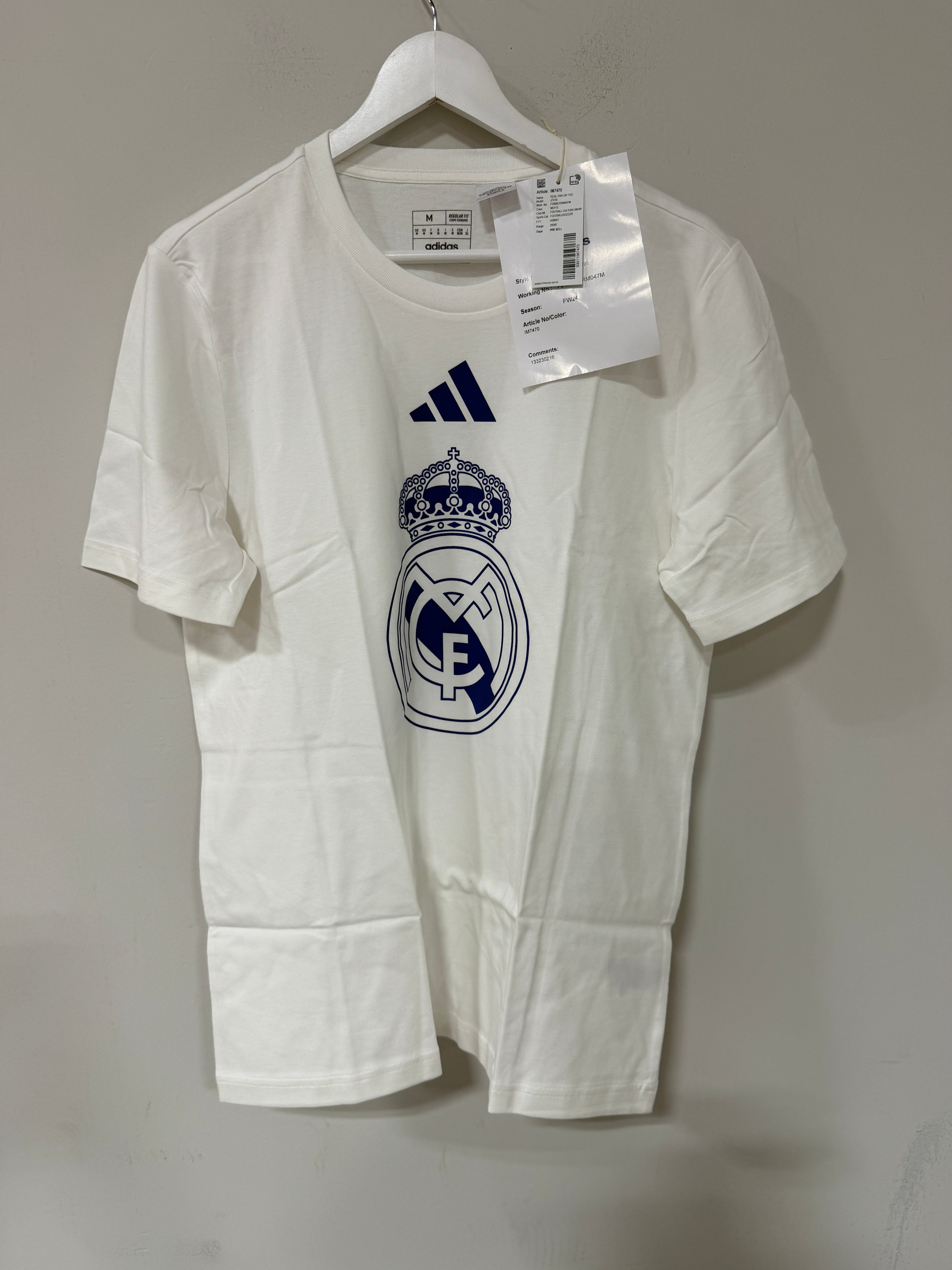 Adidas Real Madrid T-shirt White/Blue Mens Size Medium