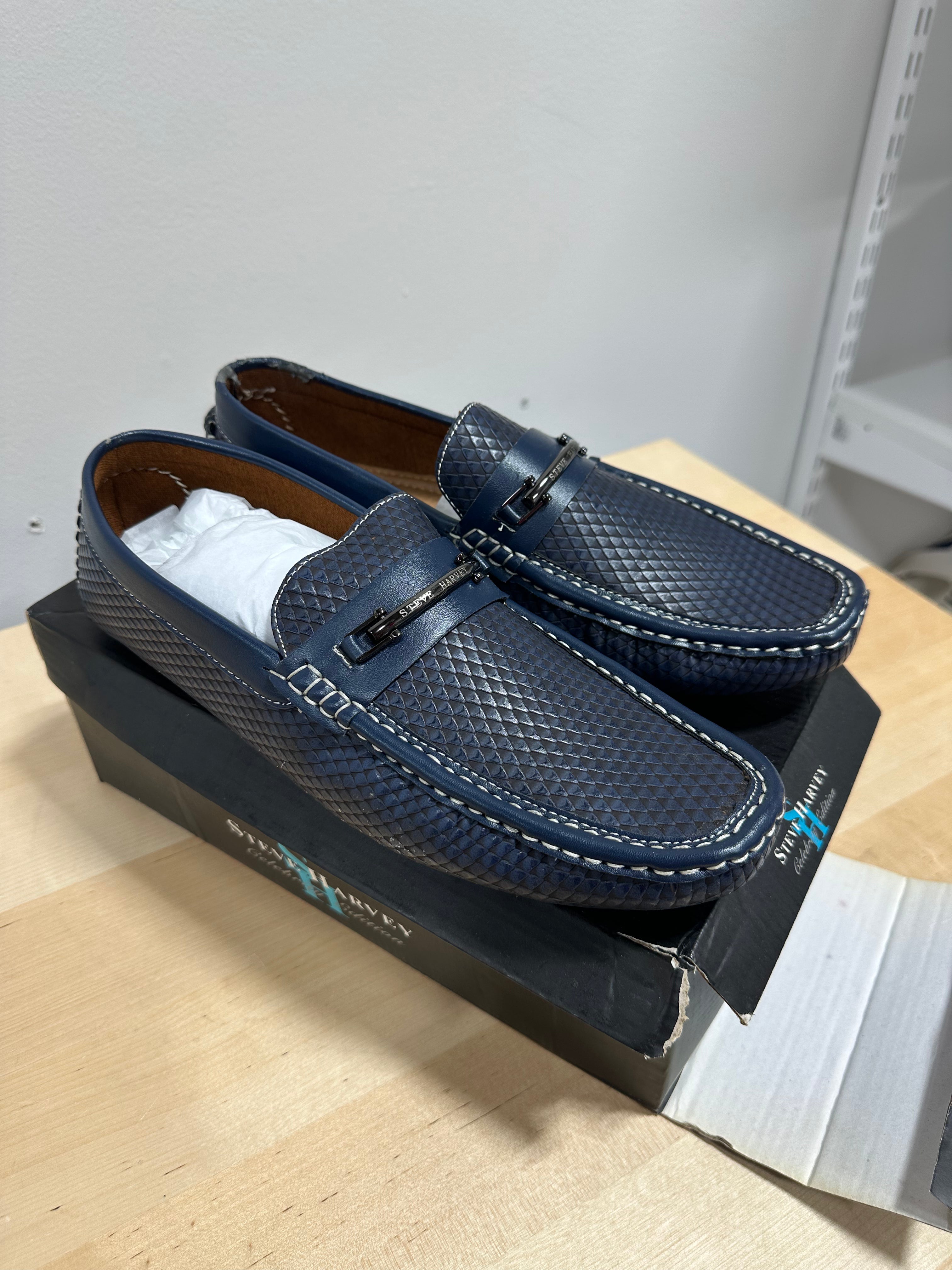Steve Harvey Celebrity Edition Wynton navy blue loafers men's sz 13