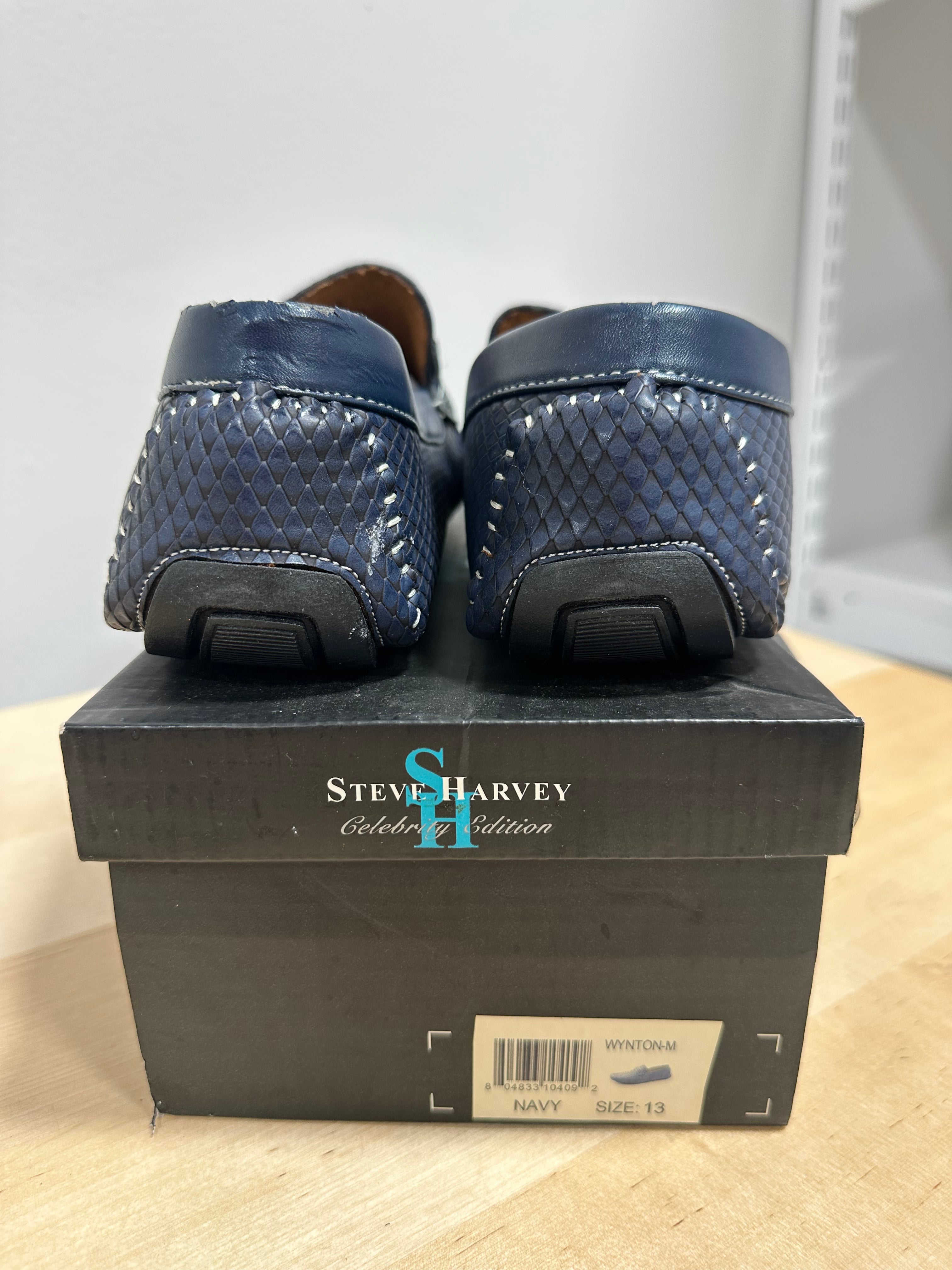 Steve Harvey Celebrity Edition Wynton navy blue loafers men's sz 13