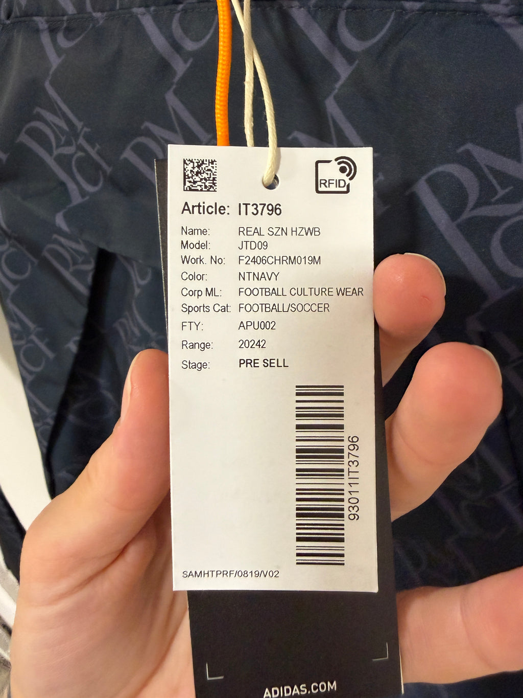 Adidas Real Madrid Season Windbreaker – Night Navy
