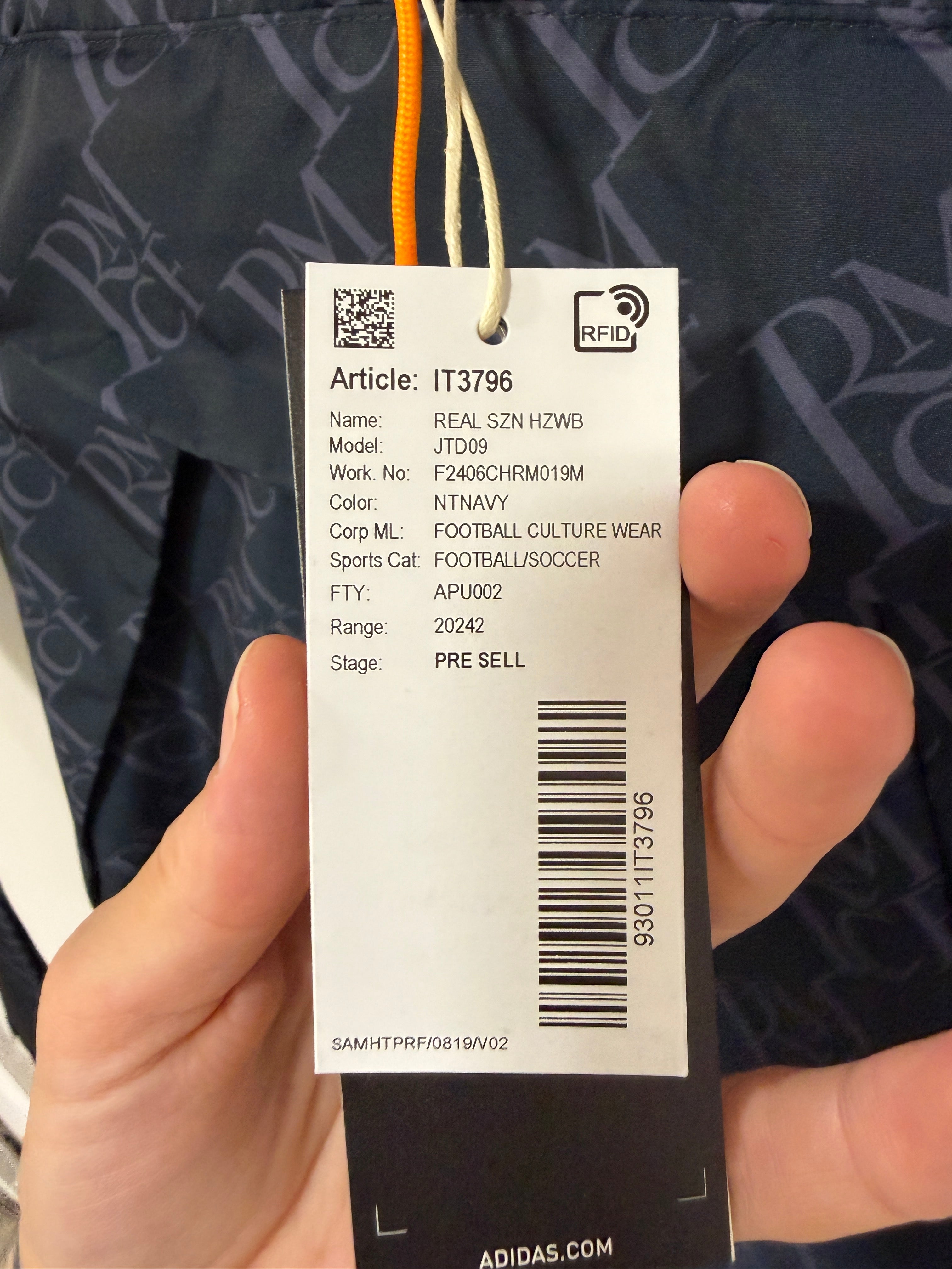 Adidas Real Madrid Season Windbreaker – Night Navy