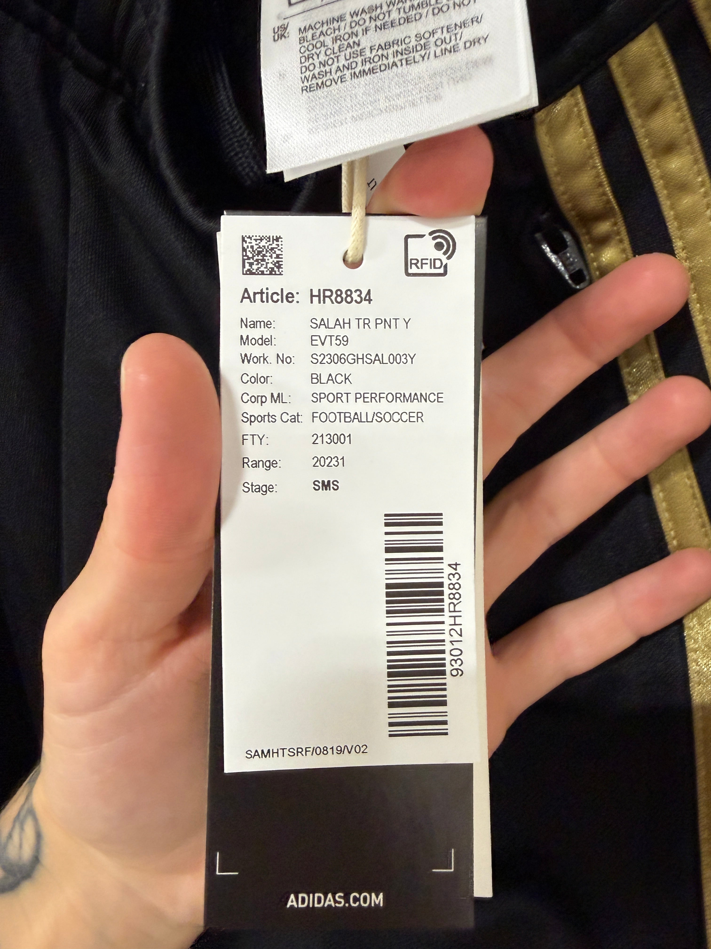 Adidas Salah Track Pants Youth – Black