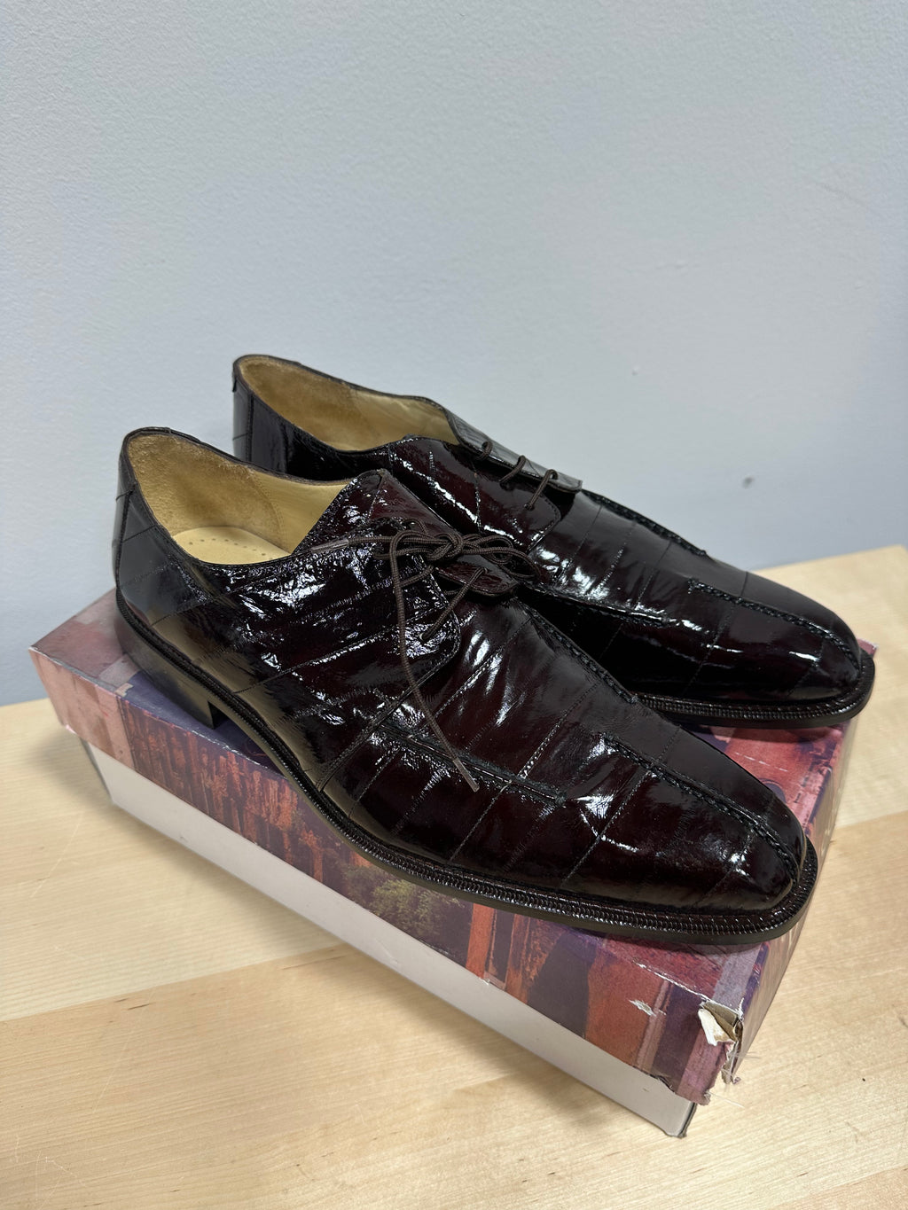 Studio Belvedere men's dress shoes in black patent leather sz 45 (11.5-12)