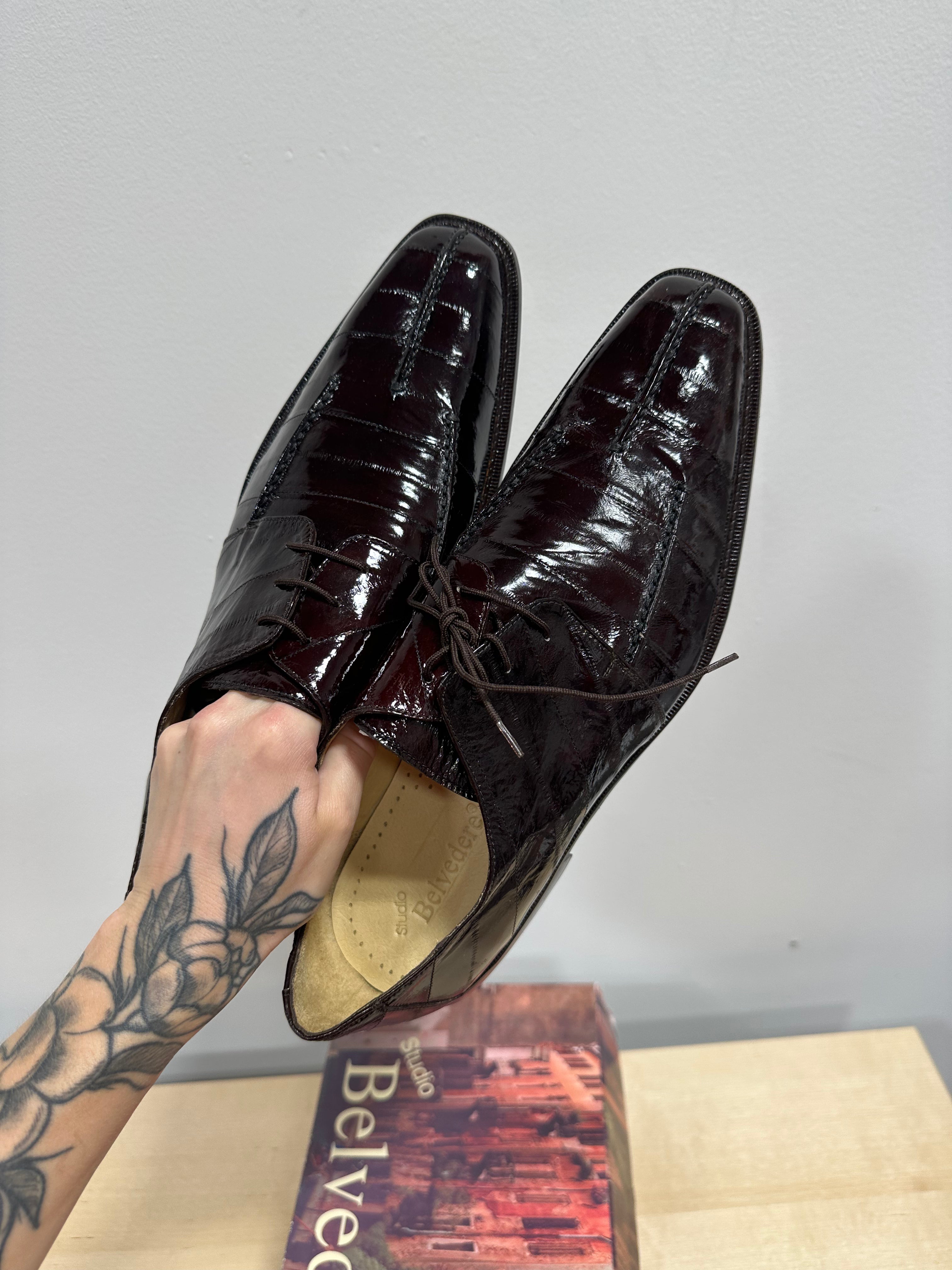 Studio Belvedere men's dress shoes in black patent leather sz 45 (11.5-12)