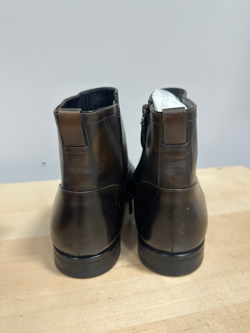Black leather dress boot men's sz 13