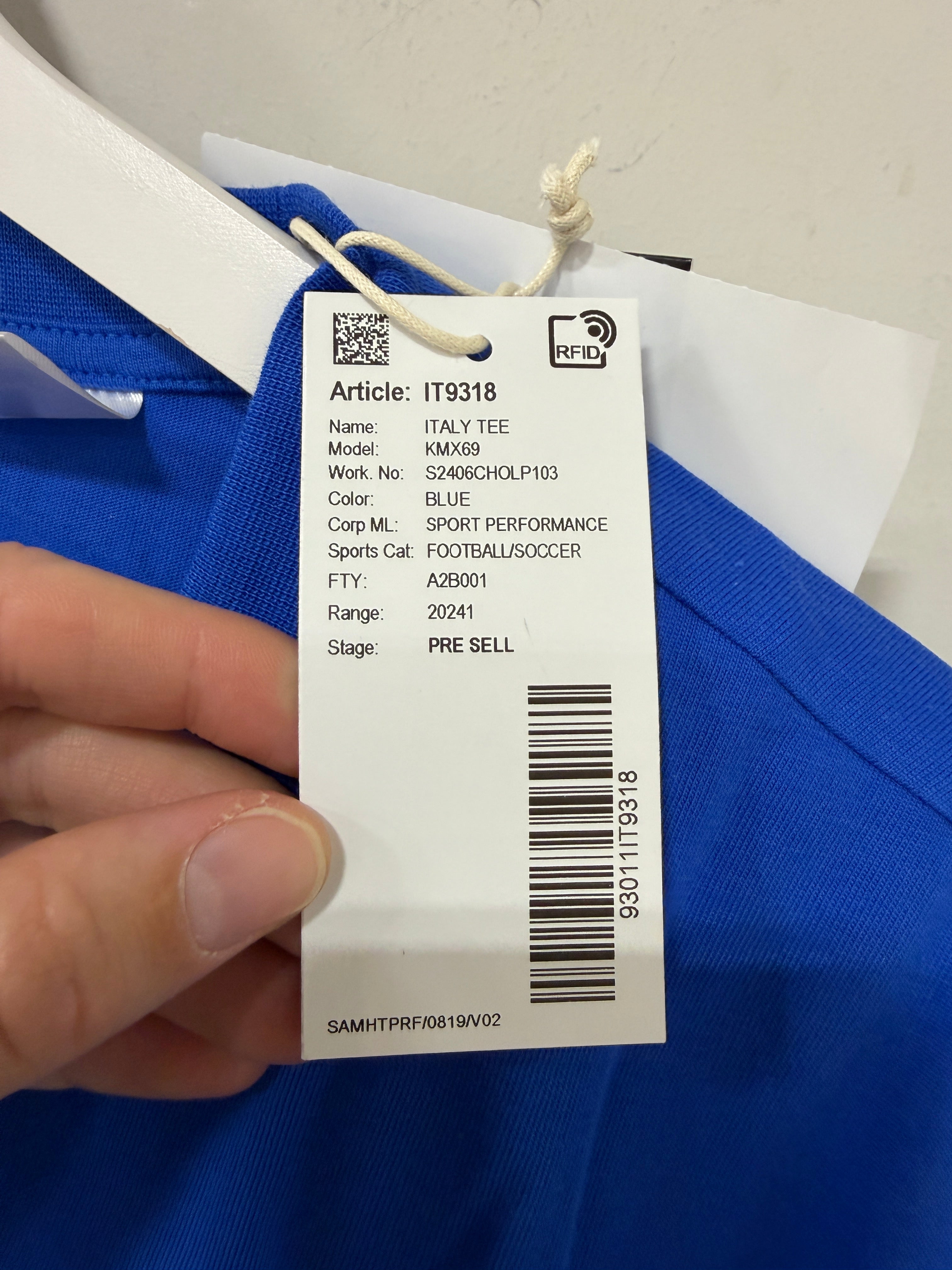 Adidas Sample Italy T-shirt Mens Size Medium Blue