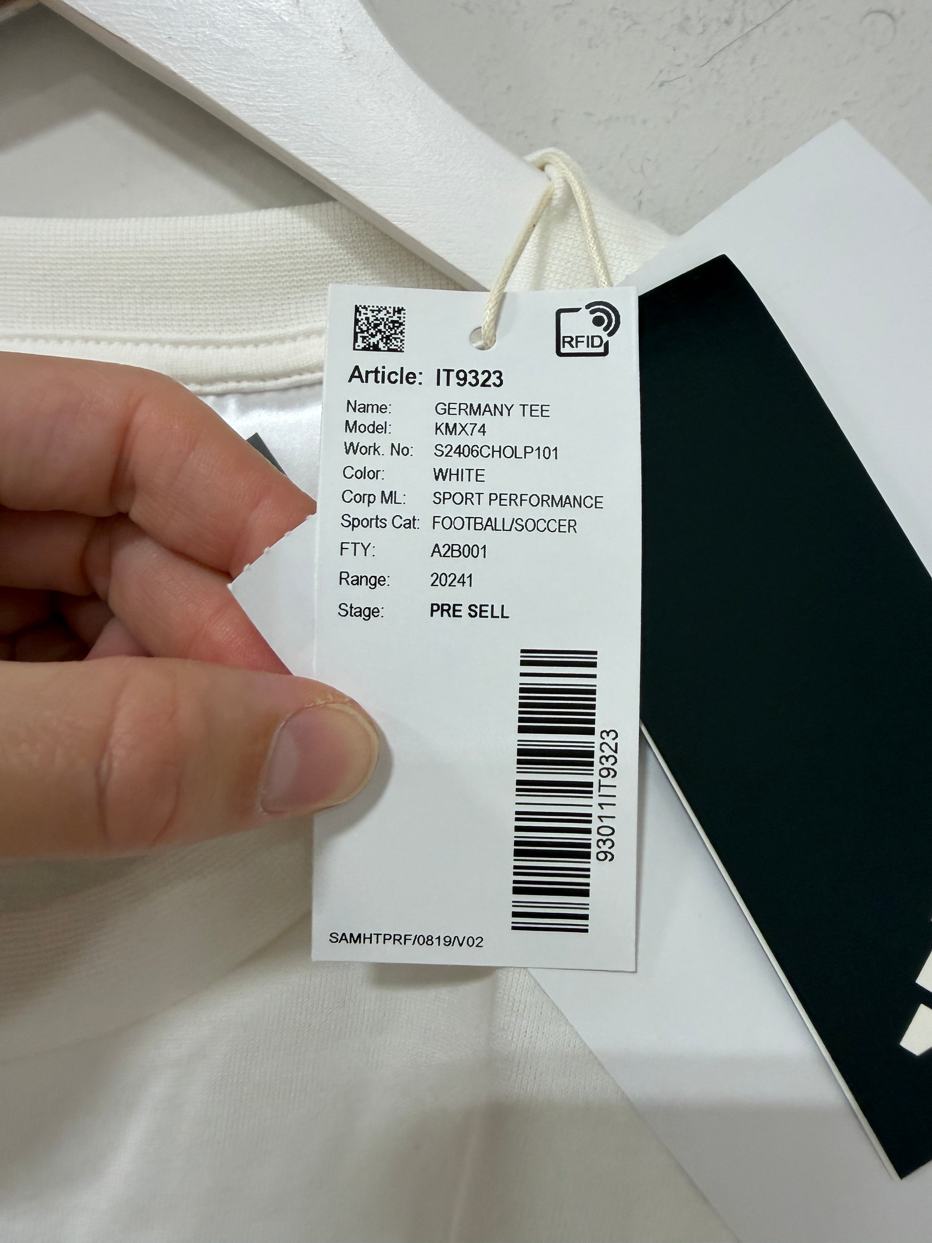 Adidas SAMPLE Germany t-shirt White Mens Size Medium