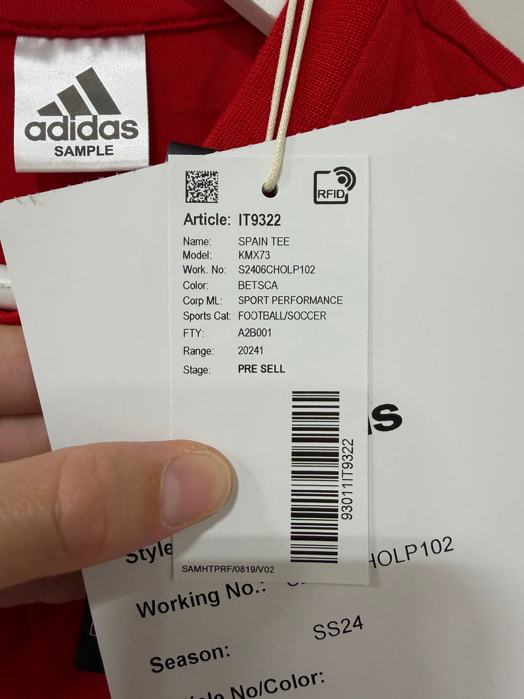 Adidas Spain Sample T-shirt Mens Size Medium