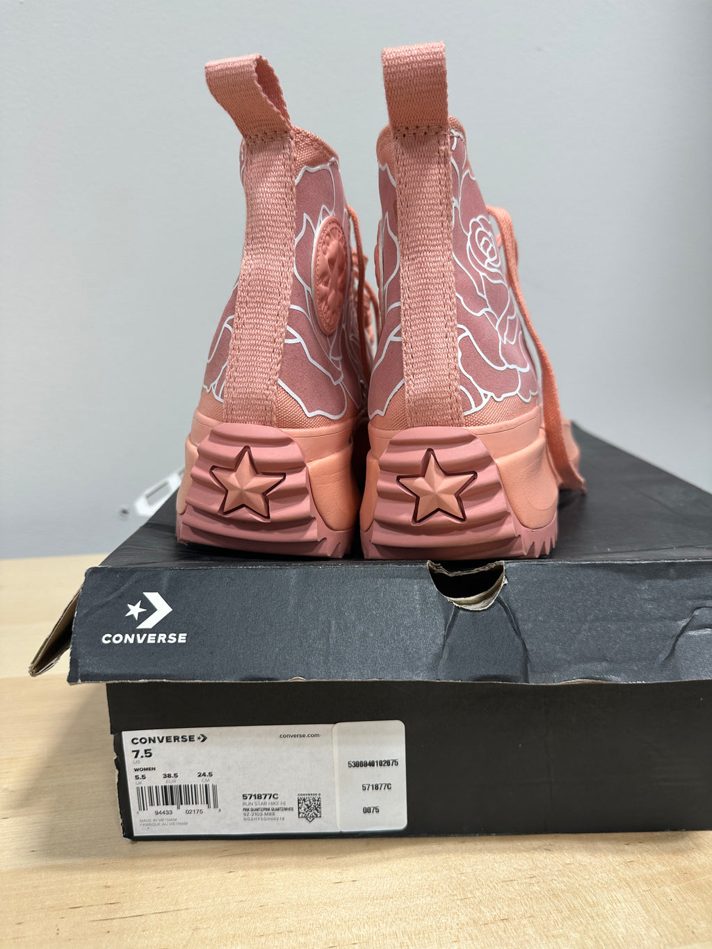 Converse Run Star Hike Platform sneakers in Pink Quartz sz 7.5