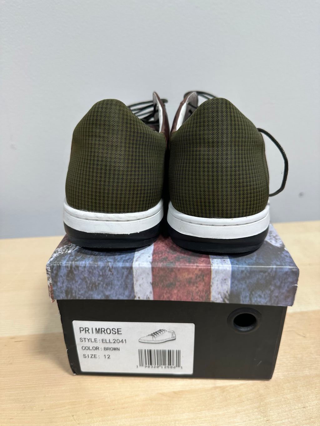 Primrose brown leather low-top casual sneakers men's sz 12