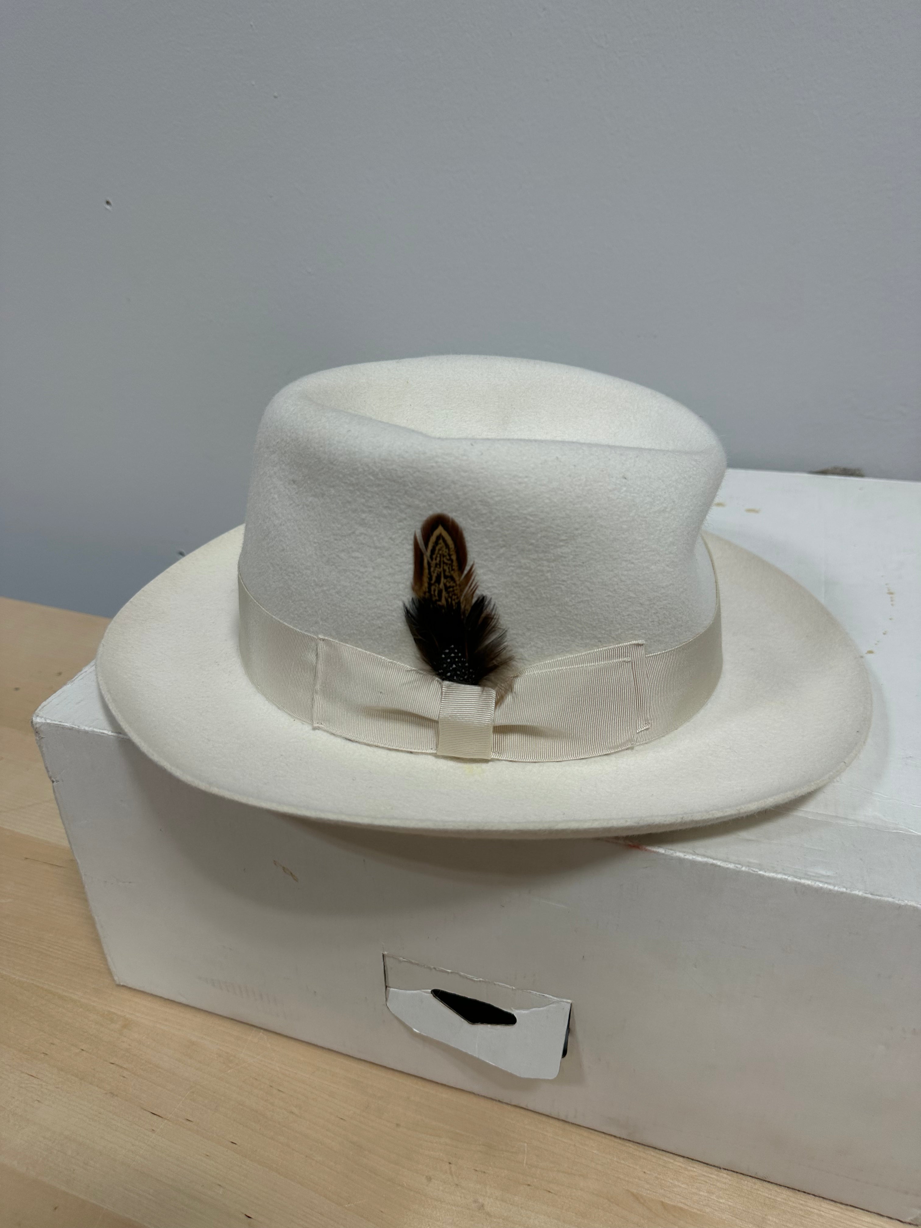 Wool felt pinch-crown fedora hat men's