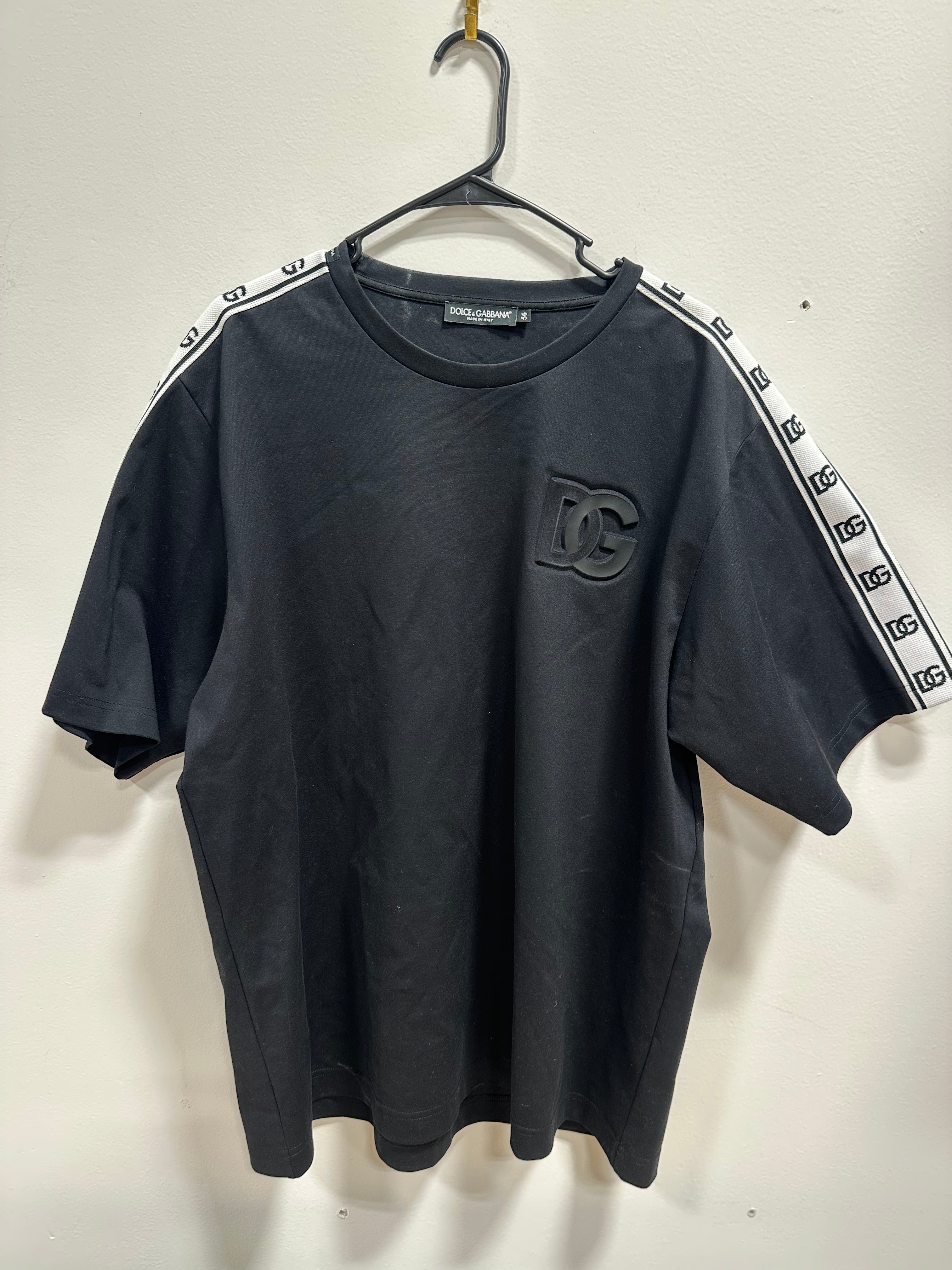 Dolce & Gabbana logo-tape technical jersey T-shirt sz 2XL/56