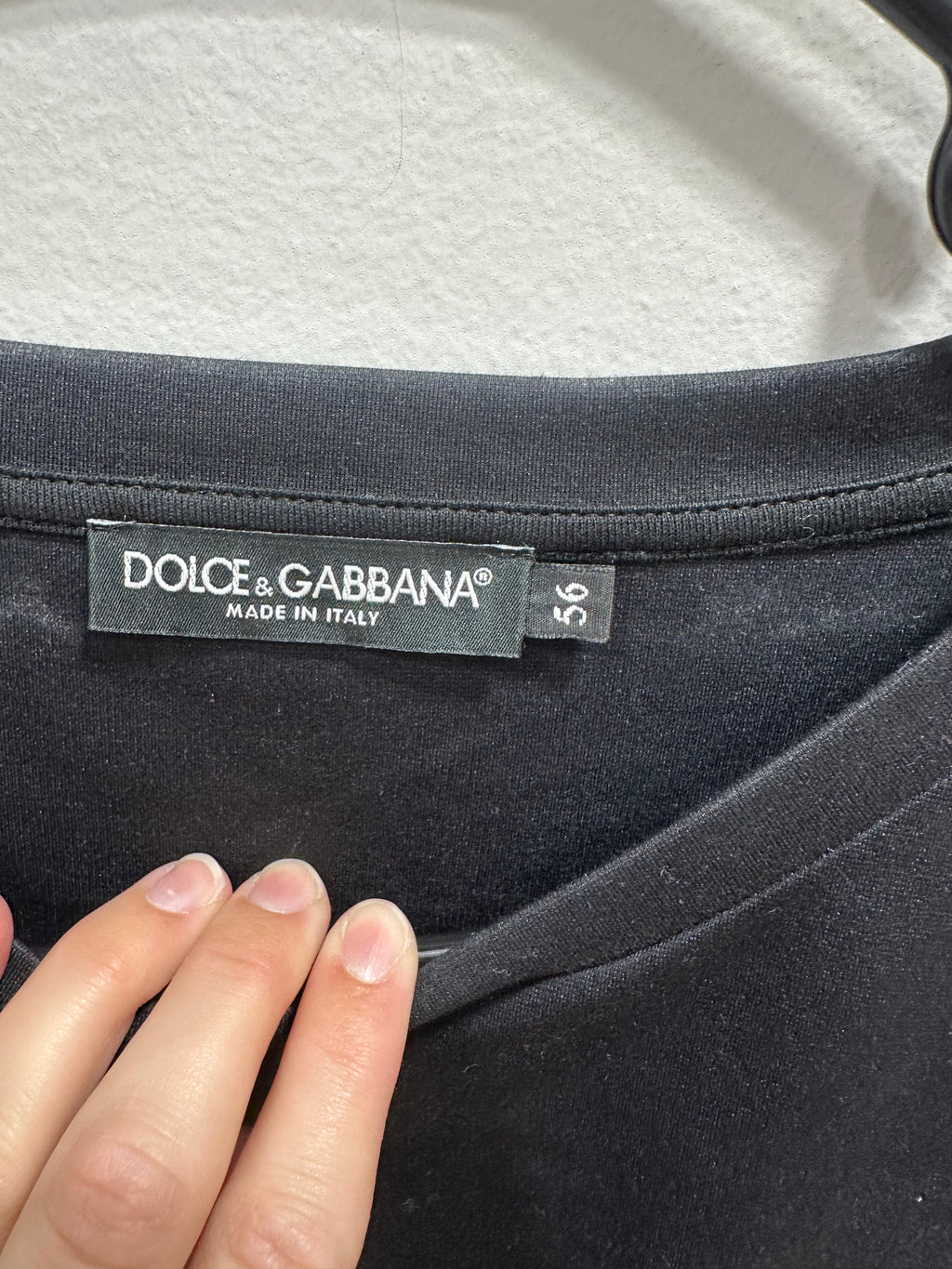 Dolce & Gabbana logo-tape technical jersey T-shirt sz 2XL/56