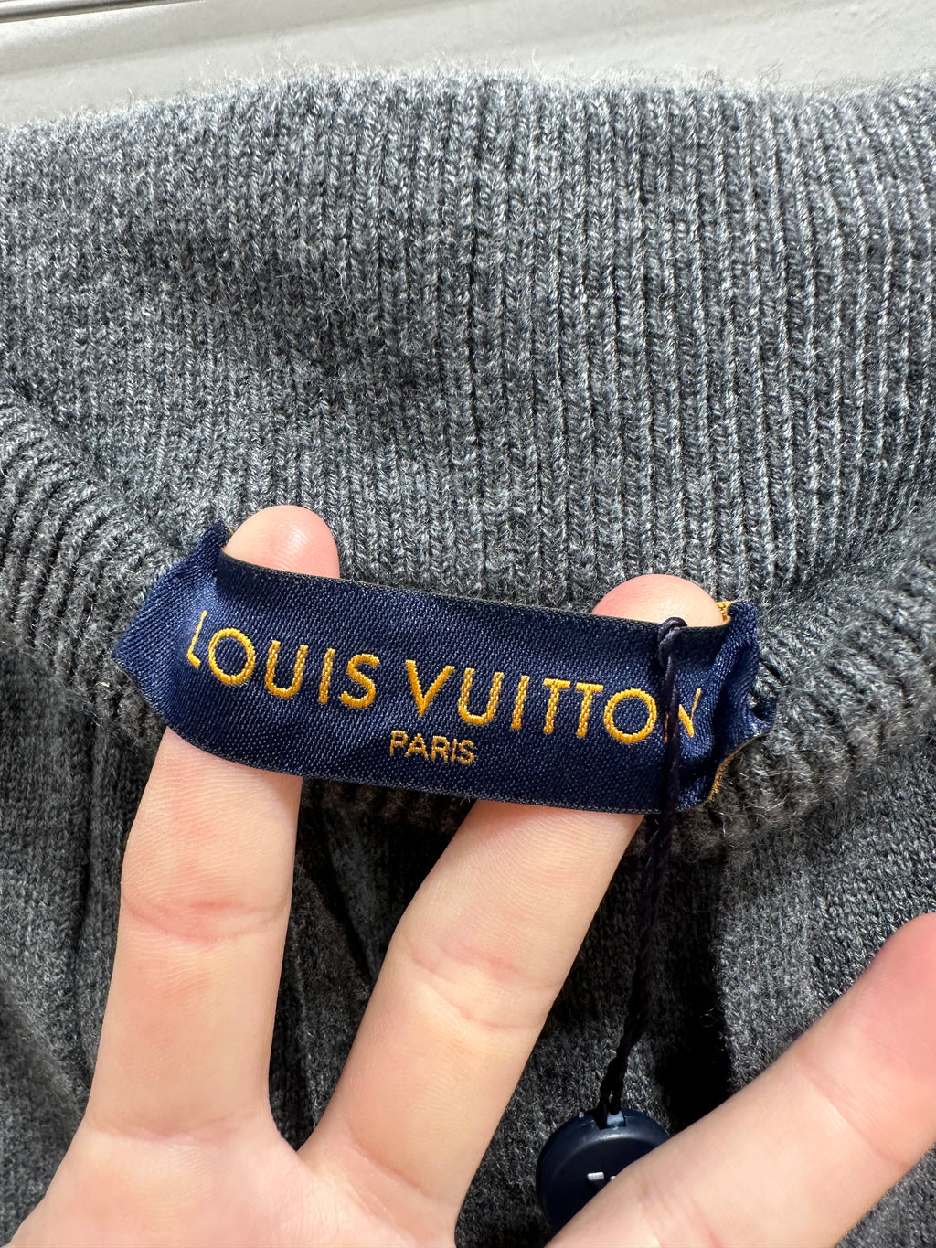 NEW Louis Vuitton dark gray knit drawstring lounge pants men's sz  40-42