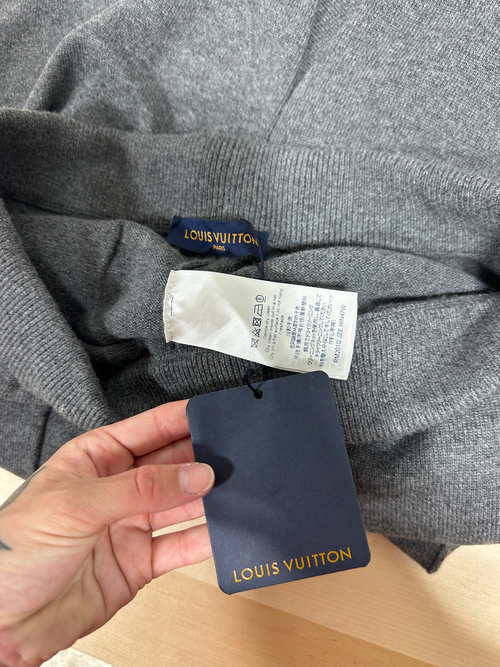 NEW Louis Vuitton dark gray knit drawstring lounge pants men's sz  40-42