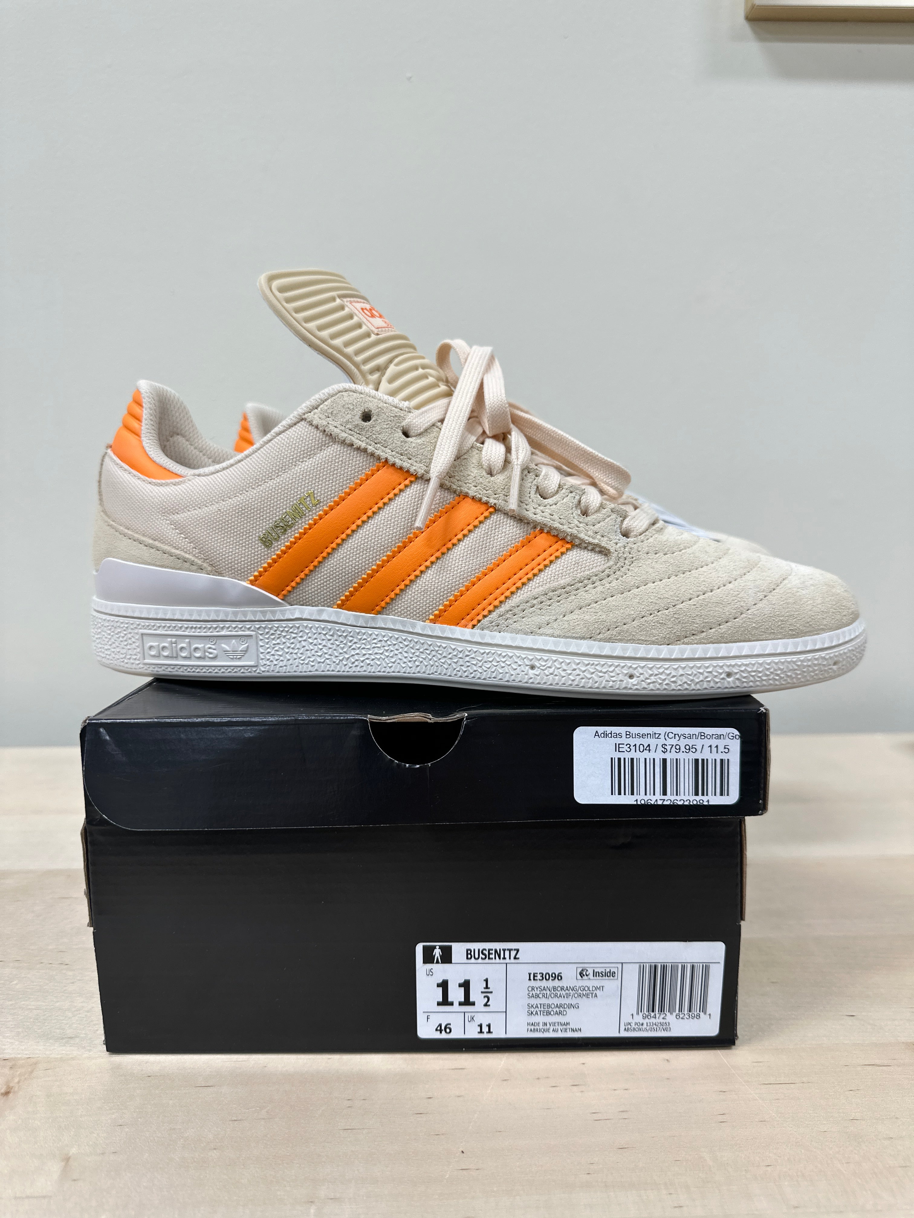 adidas Busenitz Crystal Sand Bright Orange Gold Metalli Sz 11.5