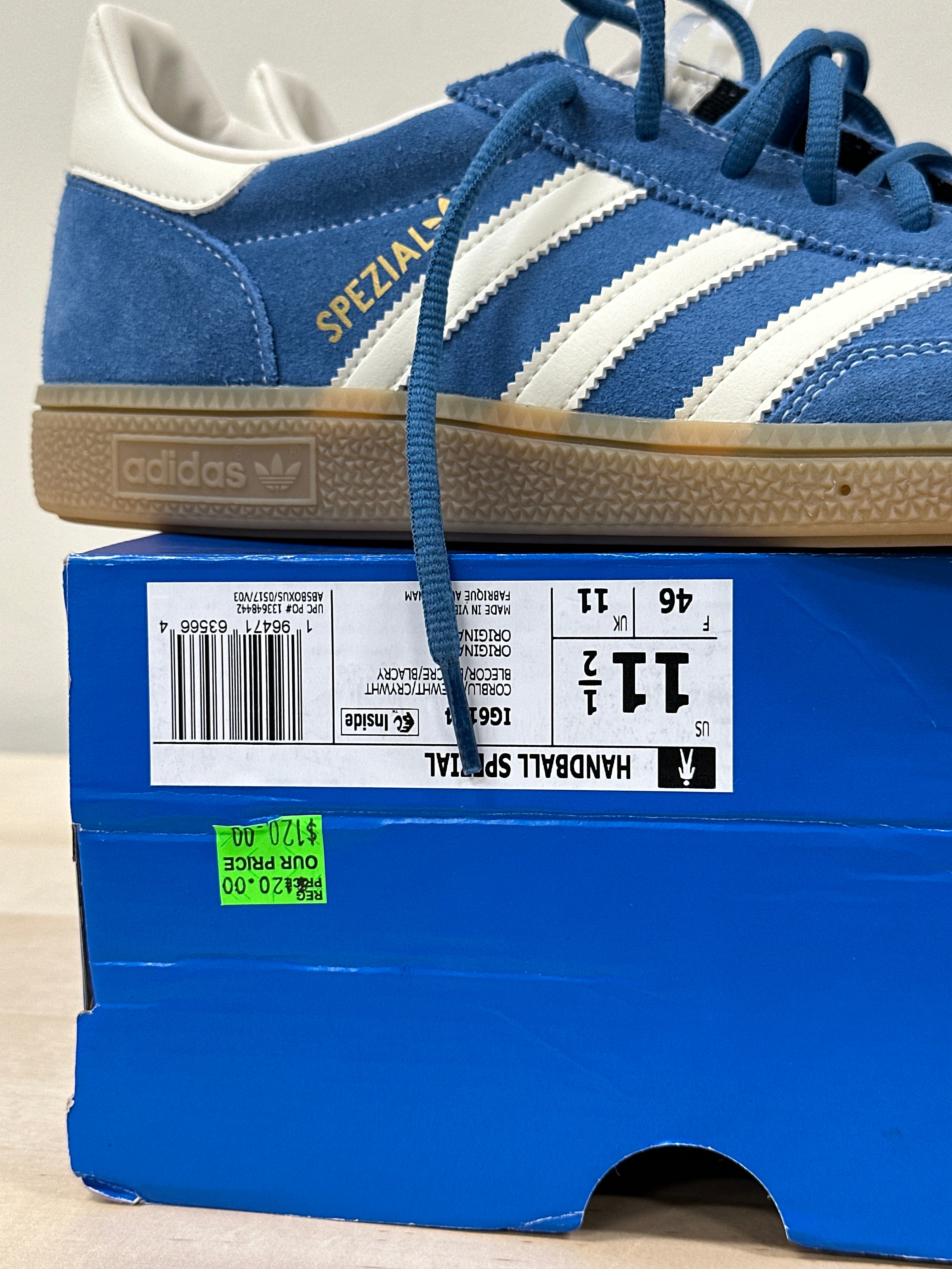 adidas Handball Spezial Core Blue Cream White Gum Sz 11.5